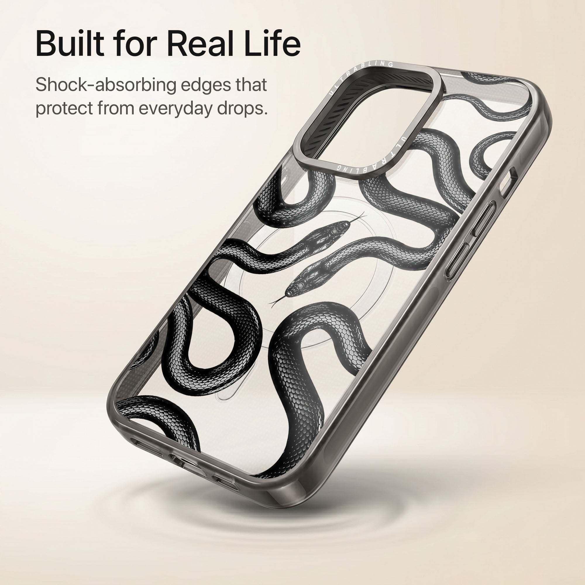Ink Flow Ultrabling Aura iPhone case lifestyle in-hand shot