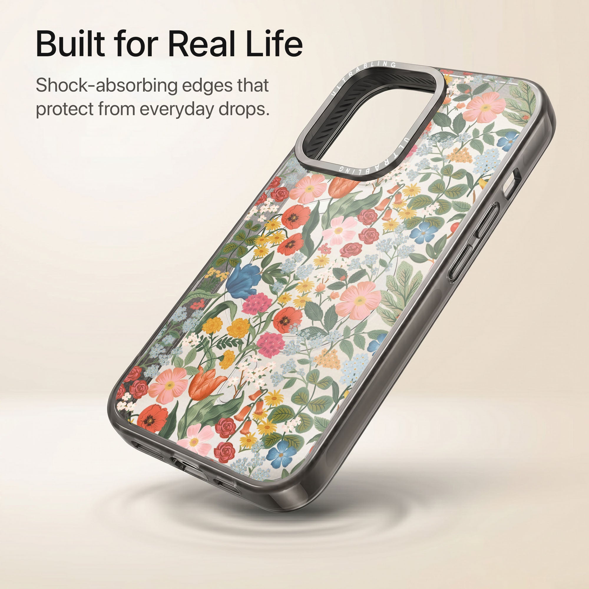 Meadow Mix Ultrabling Aura iPhone case lifestyle in-hand shot