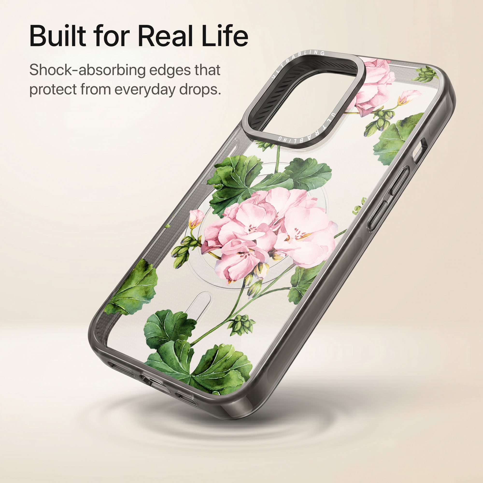 Rosewater Ultrabling Aura iPhone case lifestyle in-hand shot