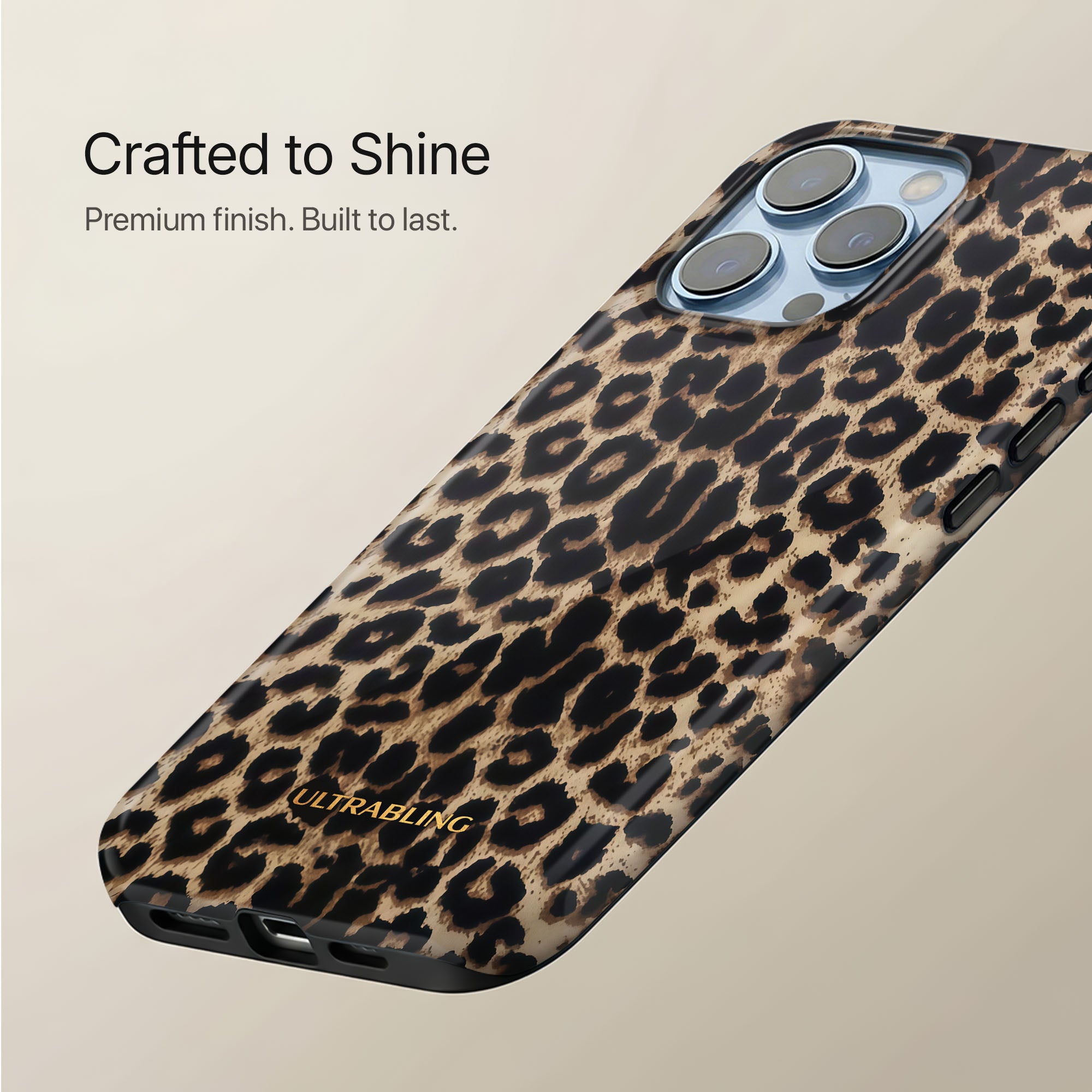Golden Leopard Ultrabling statement case collection mockup