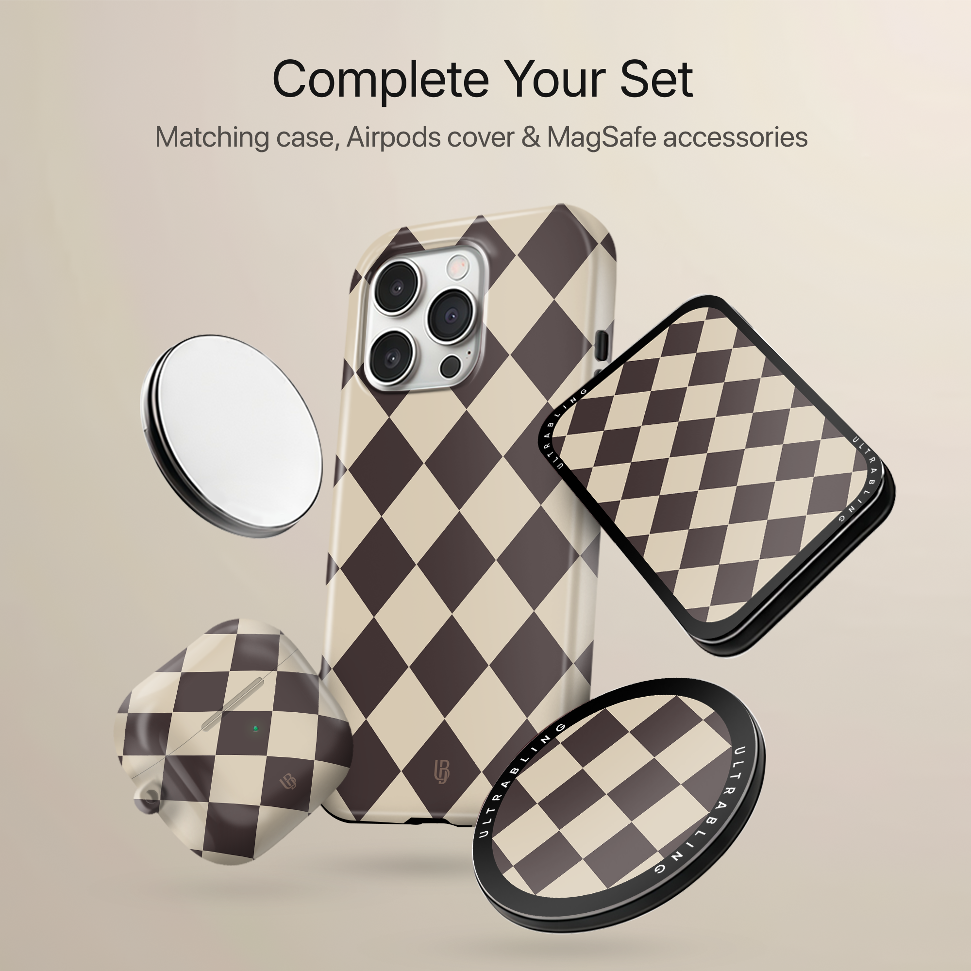 Cocoa Diamond Ultrabling MagSafe Phone Grip - With Phone