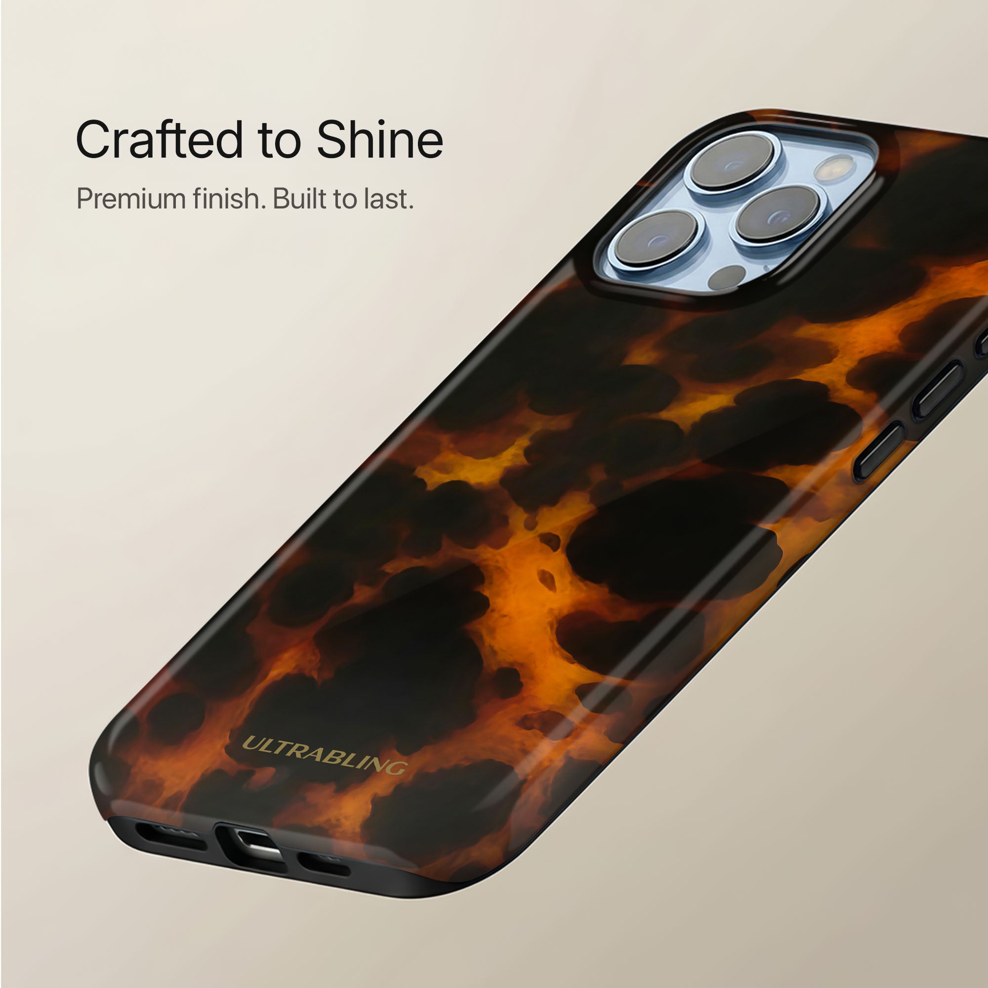 Amber Tortoise Ultrabling statement case collection mockup