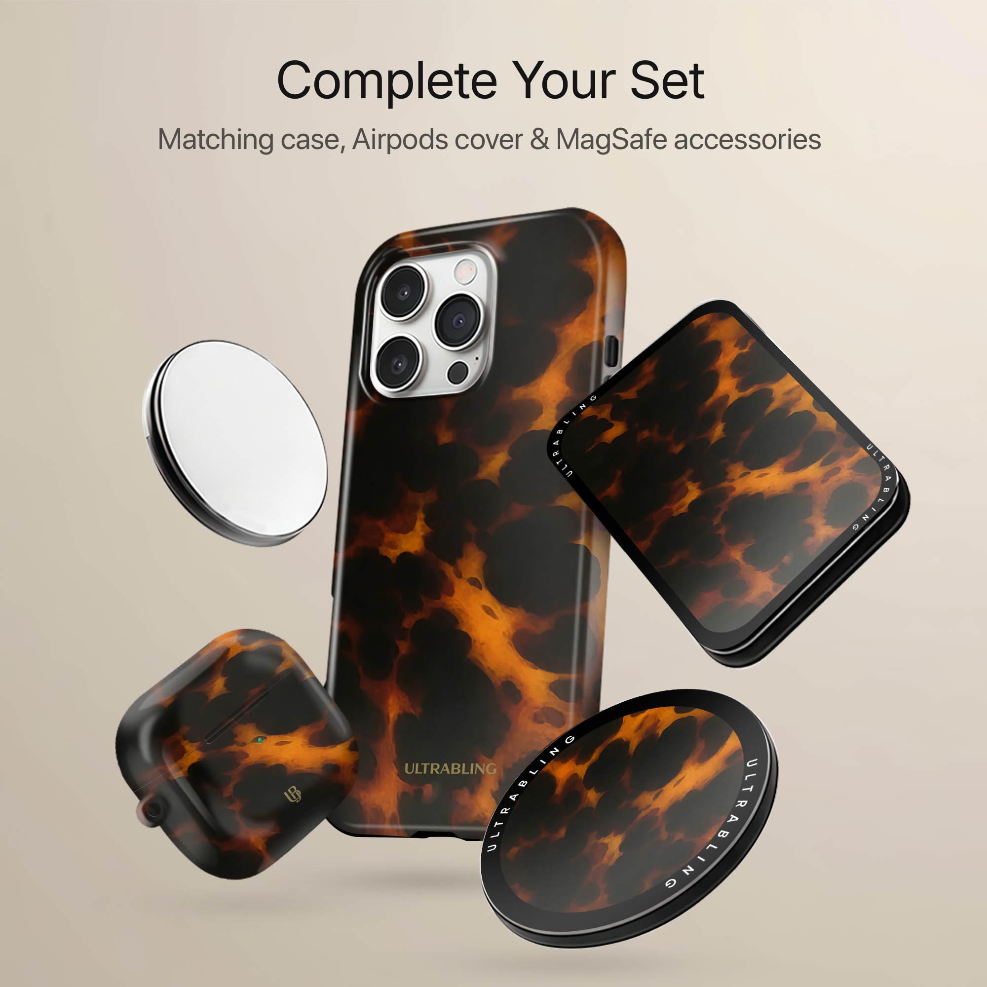 Amber Tortoise MagSafe Wallet - On Phone