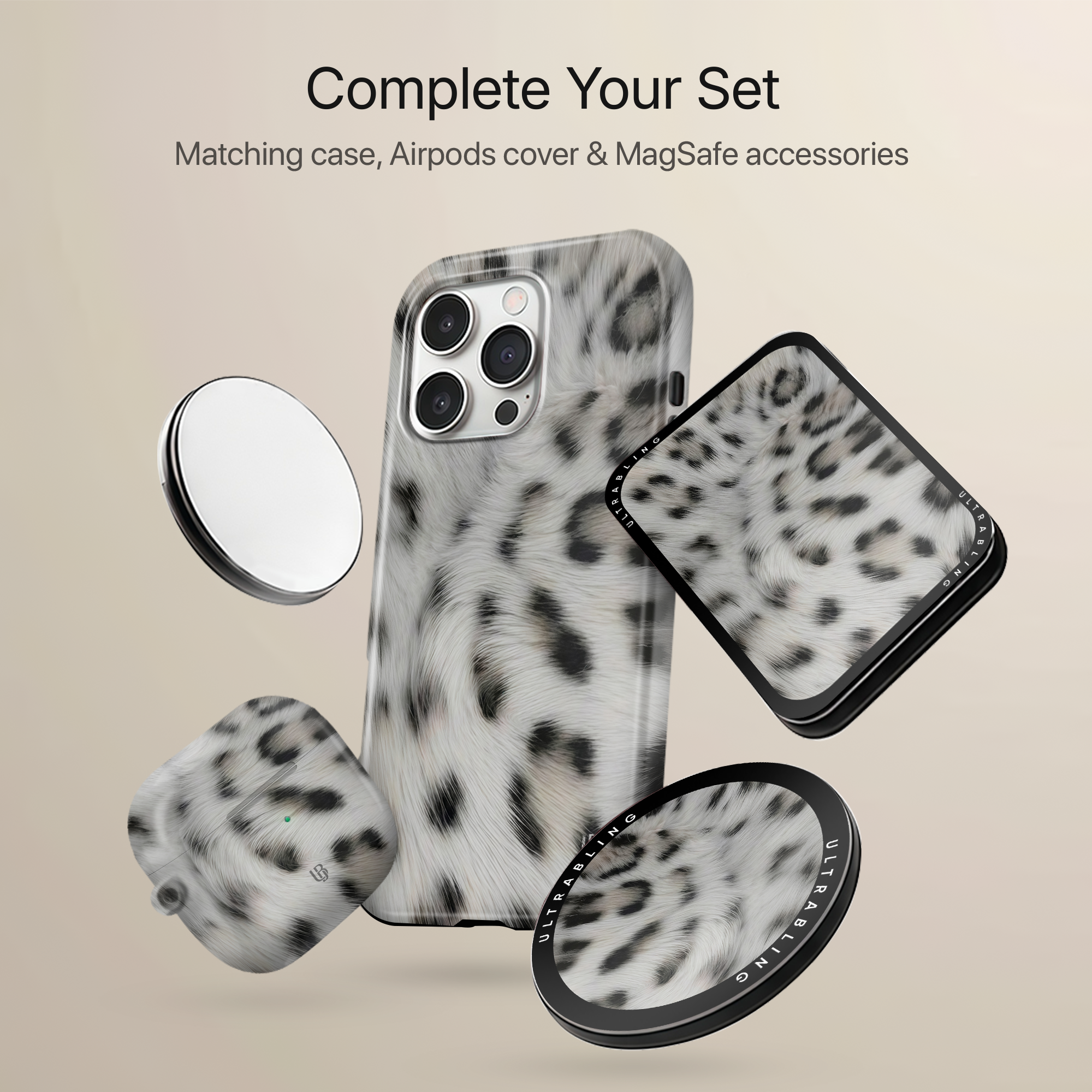 Snow Leopard Ultrabling MagSafe Phone Grip - With Phone