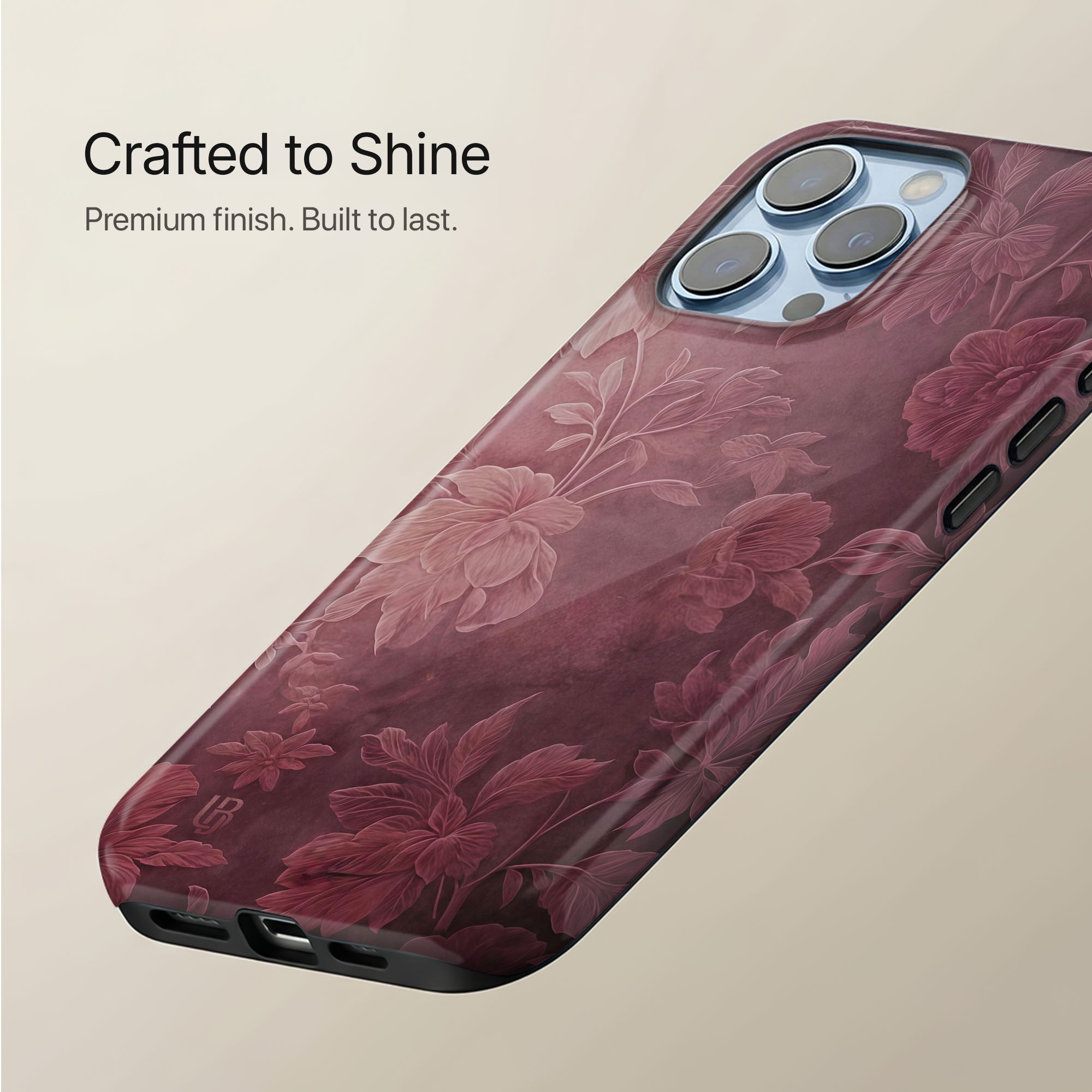 Burgundy Bloom Ultrabling statement case collection mockup