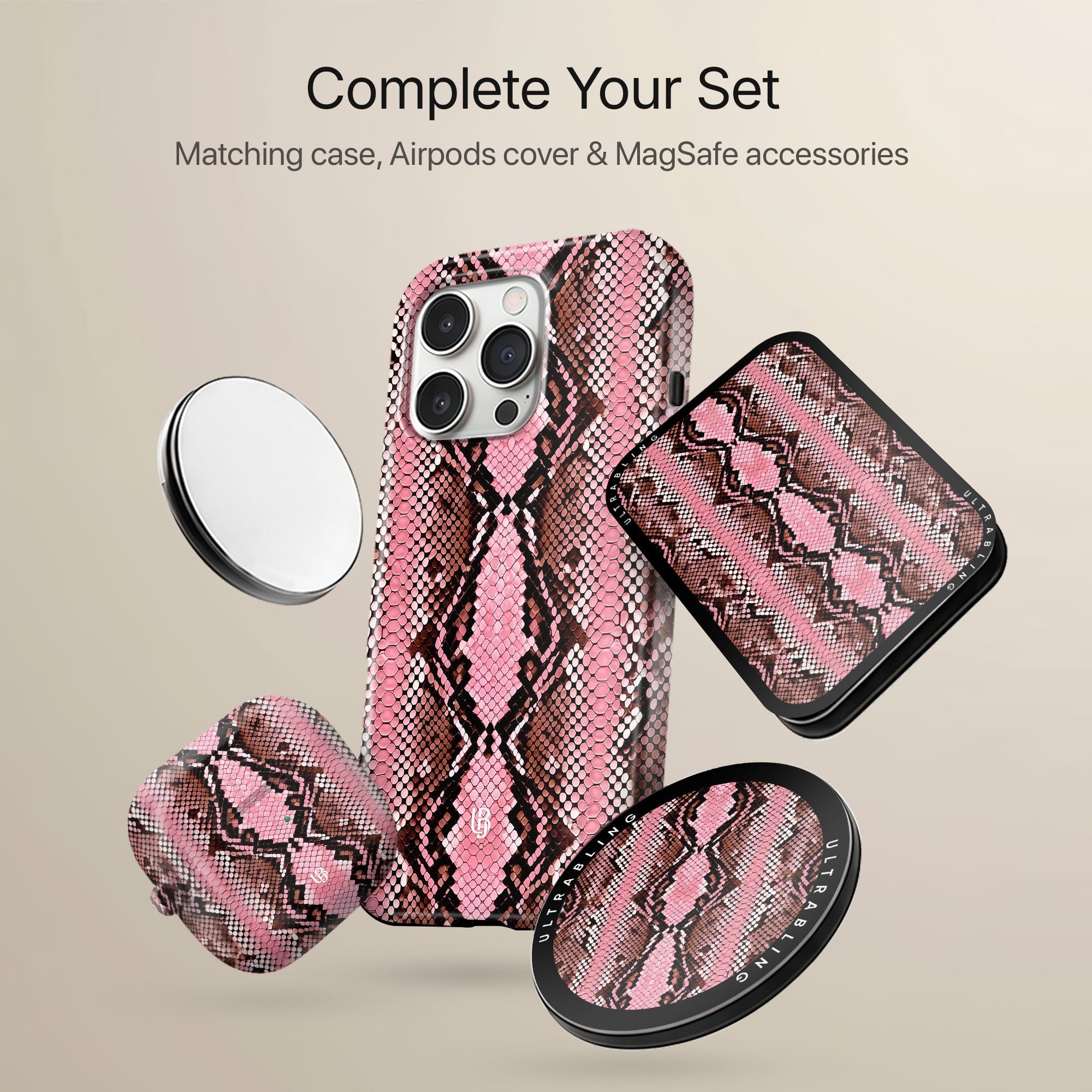 Rosé Python - MagSafe Phone Grip