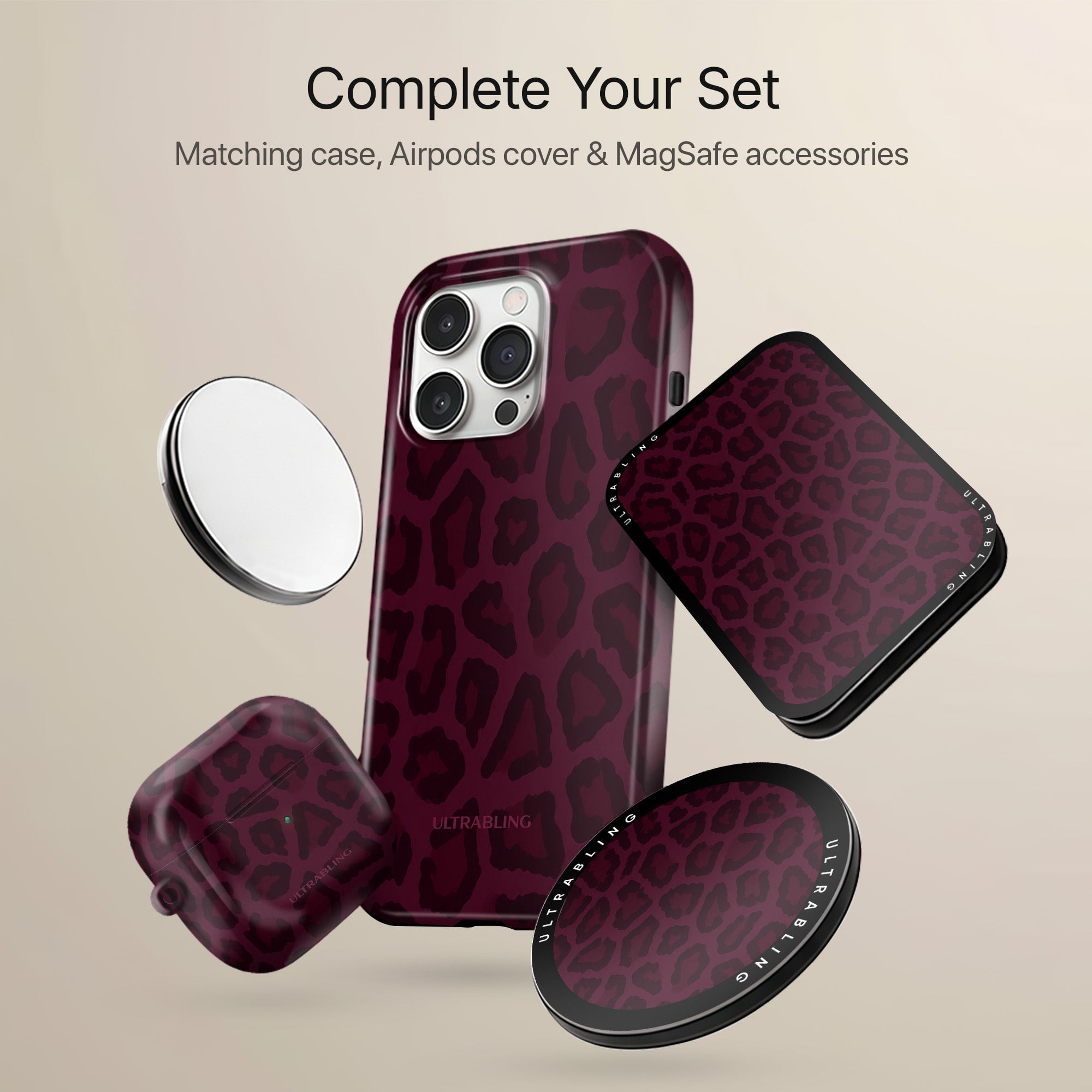 Bordeaux Leopard - MagSafe Wallet