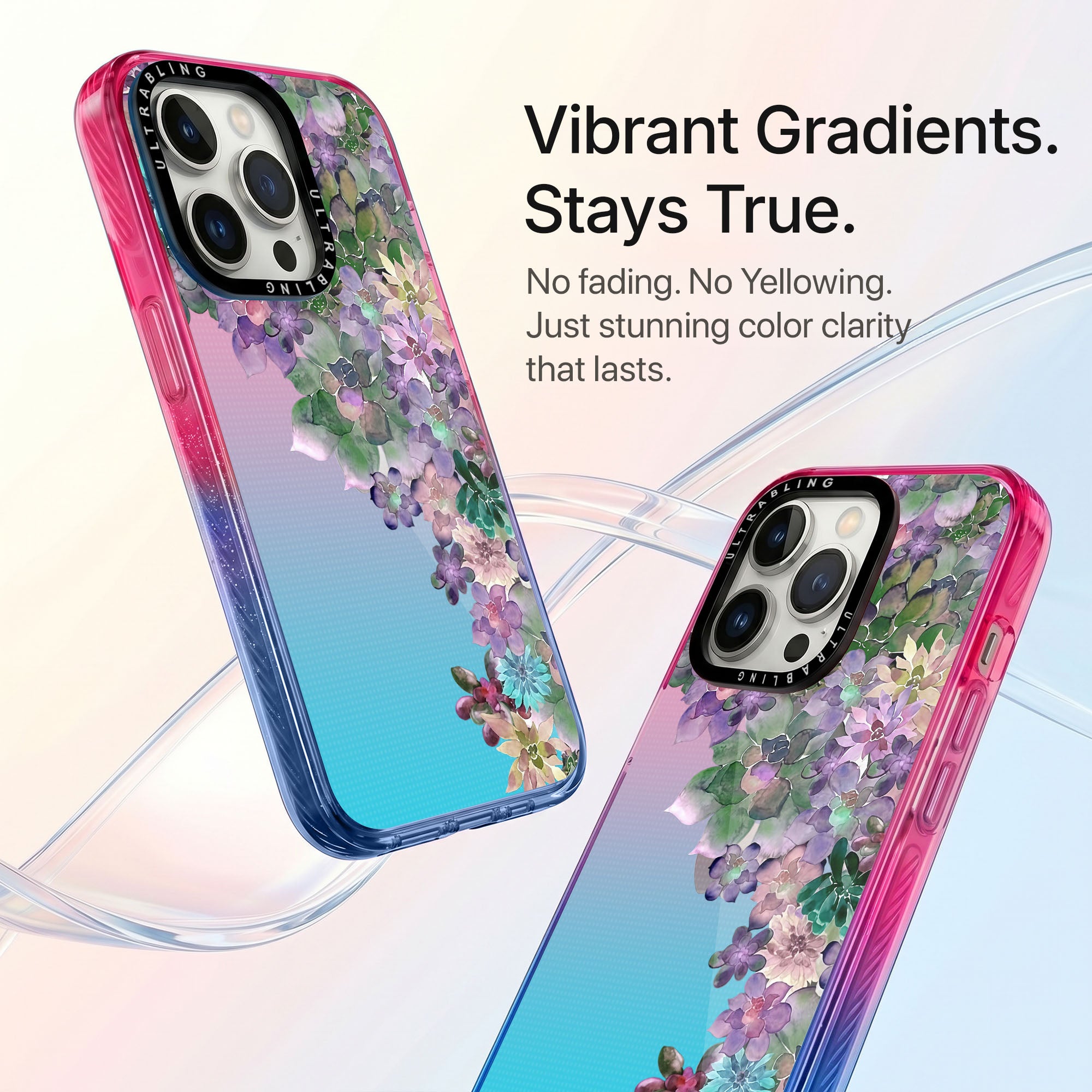 Lilac Rush Ultrabling Aura iPhone case side profile showing slim design
