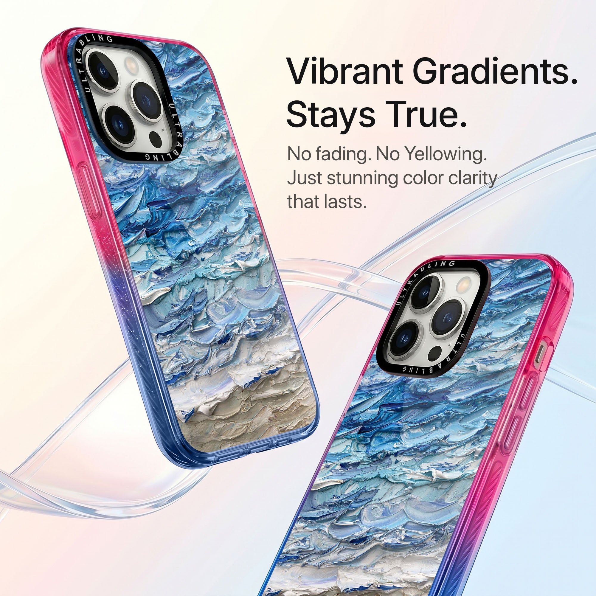 Blue Tide Ultrabling Aura iPhone case side profile showing slim design