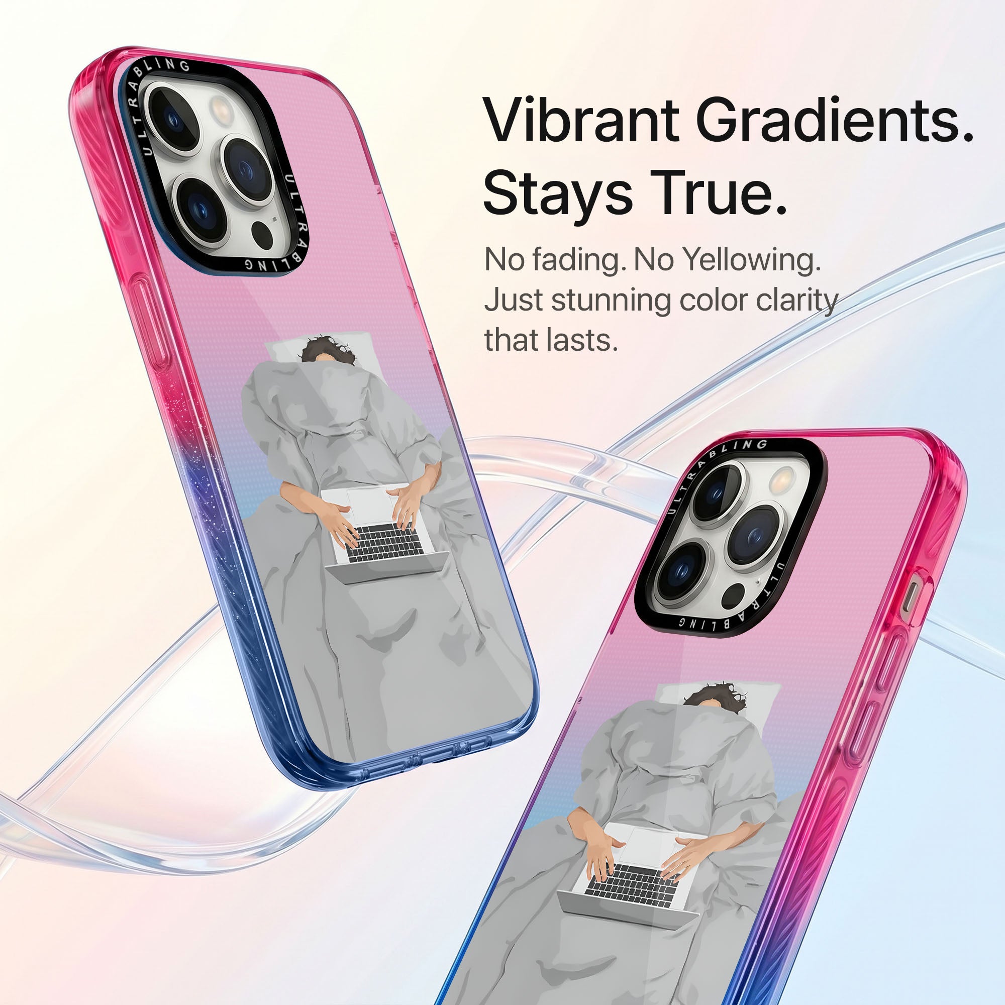 Cloud Nap Ultrabling Aura iPhone case side profile showing slim design