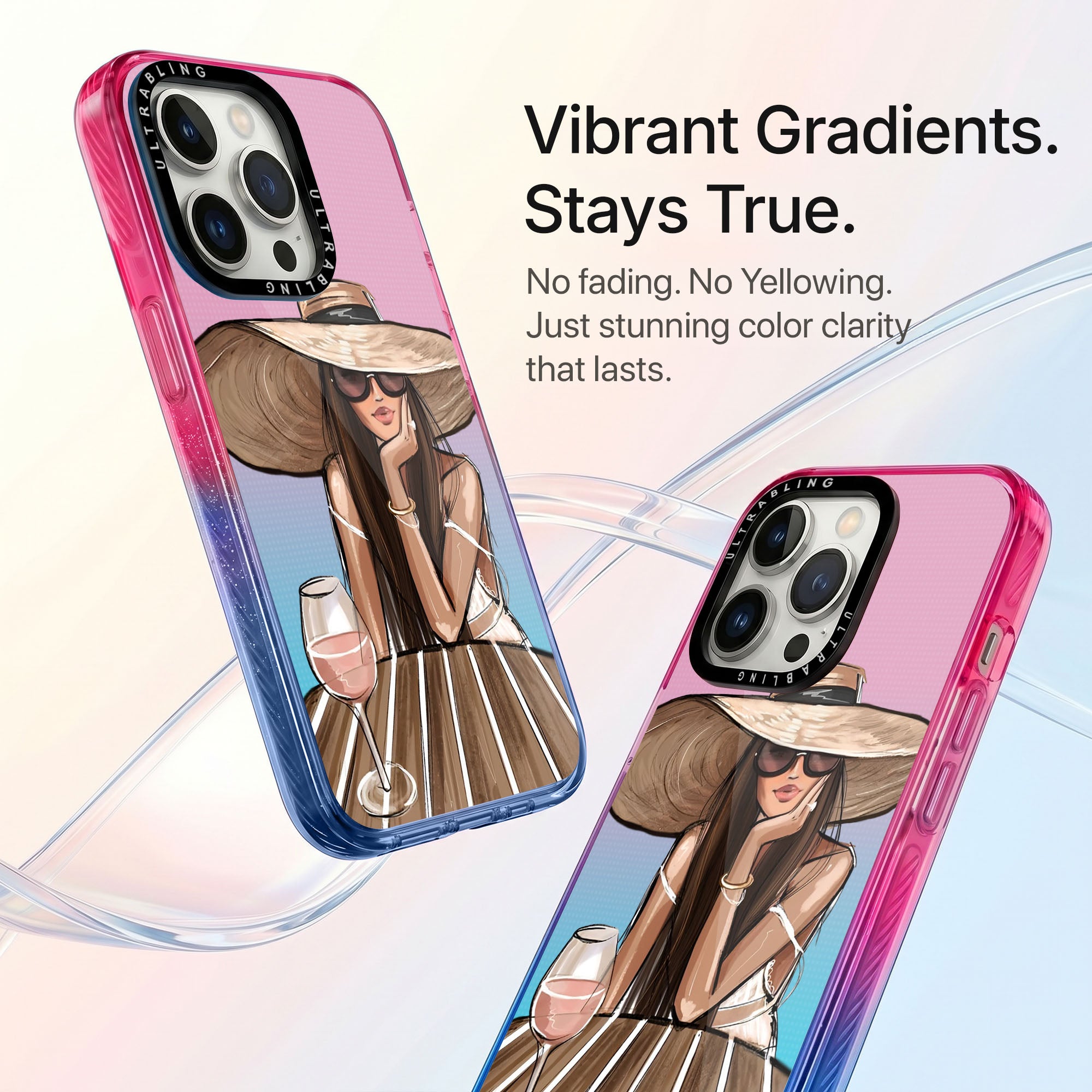Riviera Muse Ultrabling Aura iPhone case side profile showing slim design