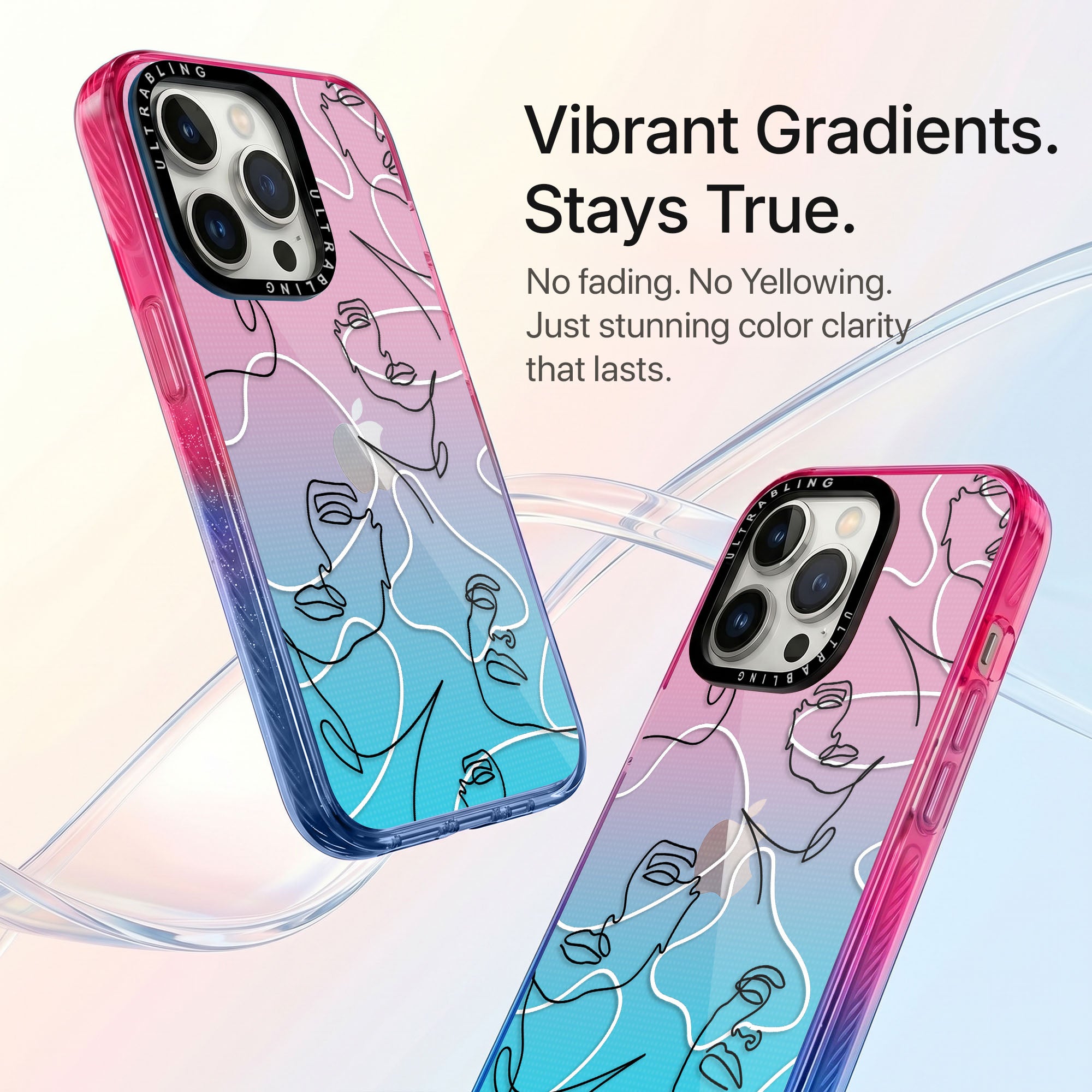 Muse Lines Ultrabling Aura iPhone case side profile showing slim design
