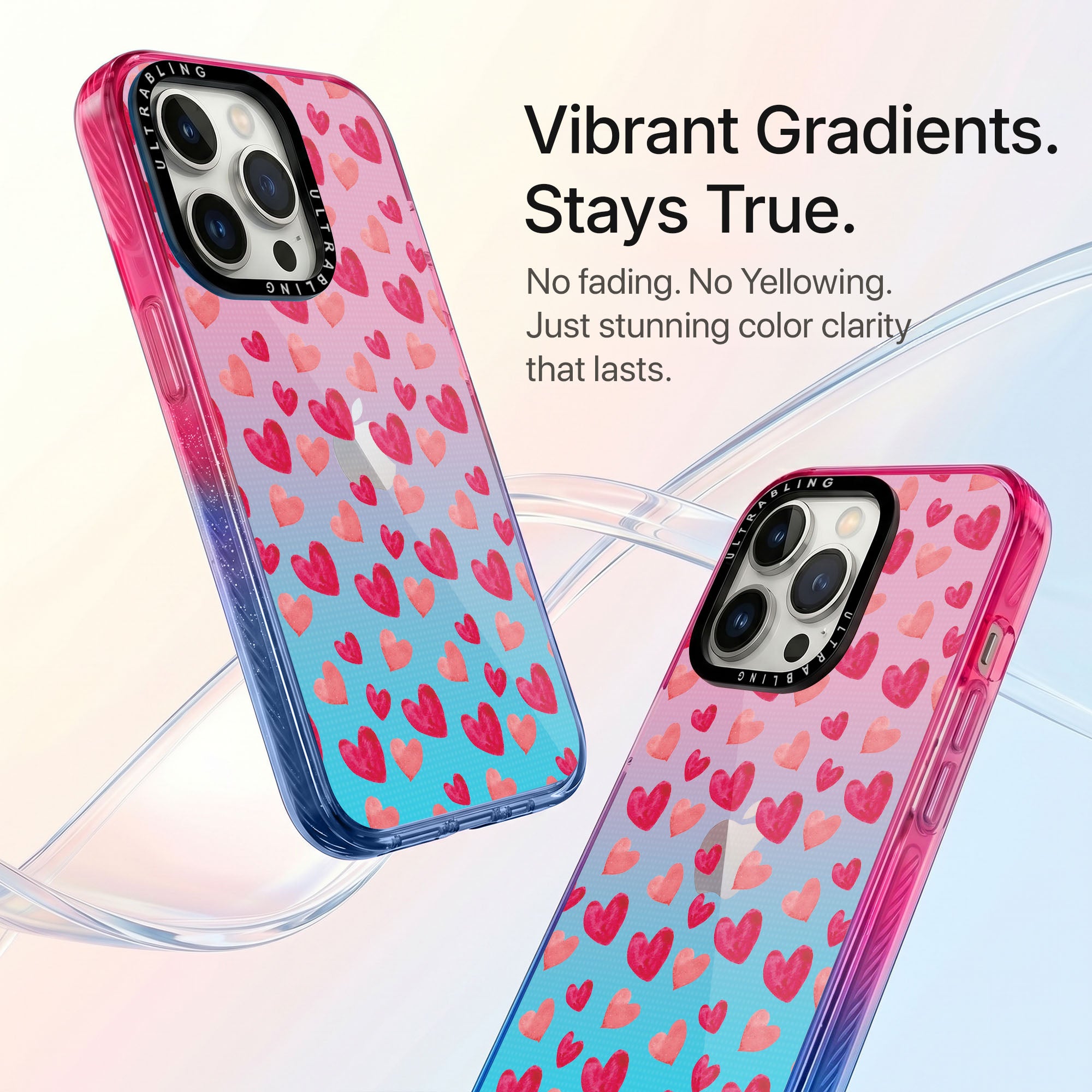 Heart Rush Ultrabling Aura iPhone case side profile showing slim design