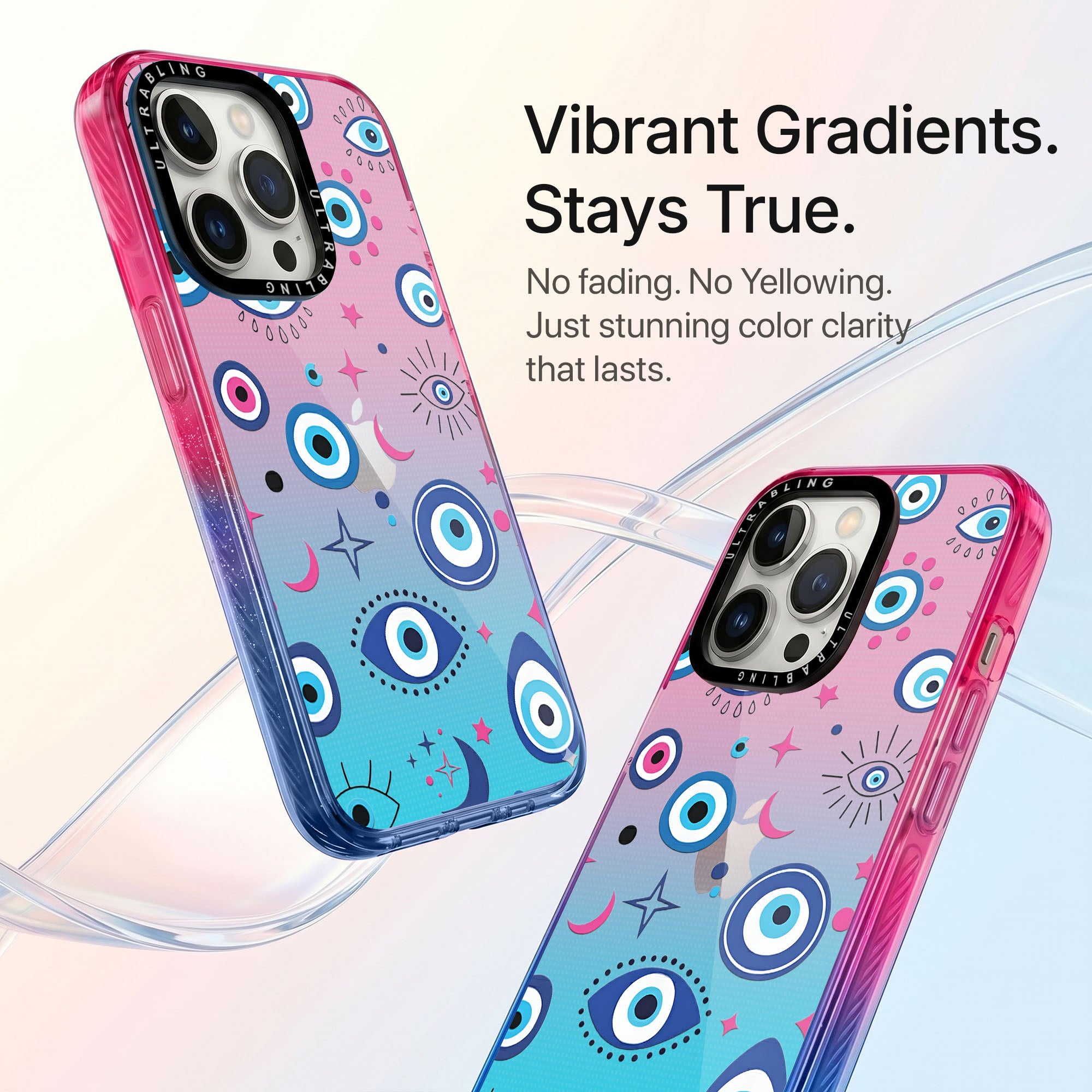 Lucky Eye Ultrabling Aura iPhone case side profile showing slim design