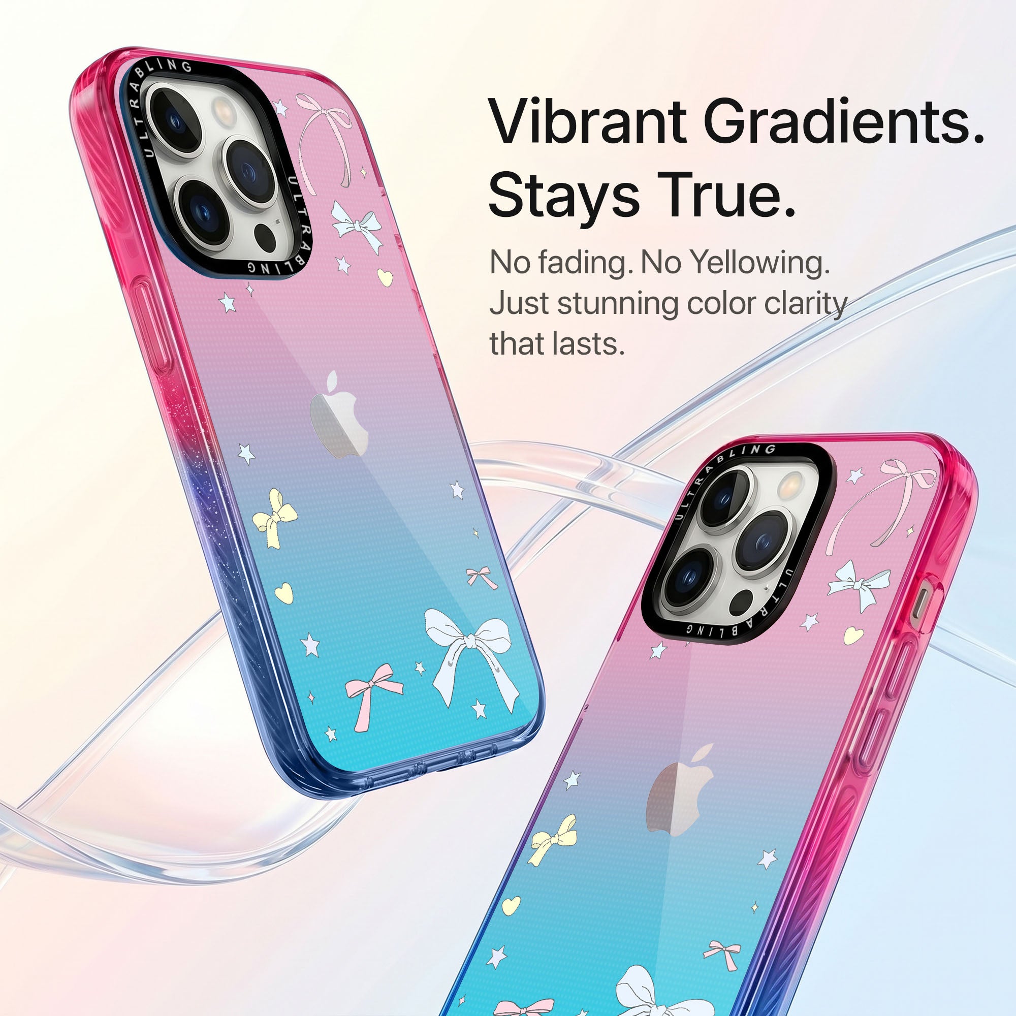 Bow Dust Ultrabling Aura iPhone case side profile showing slim design