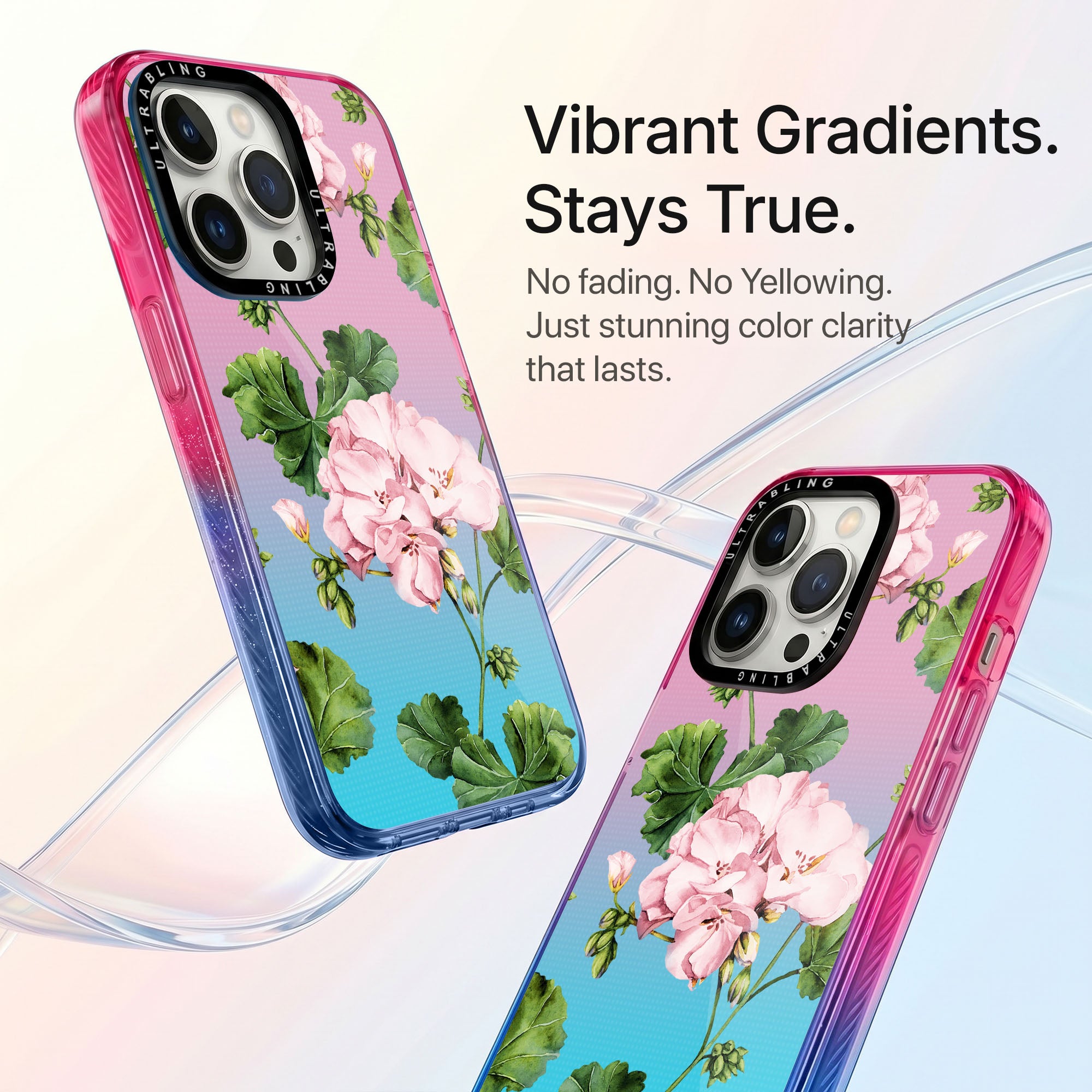 Rosewater Ultrabling Aura iPhone case side profile showing slim design