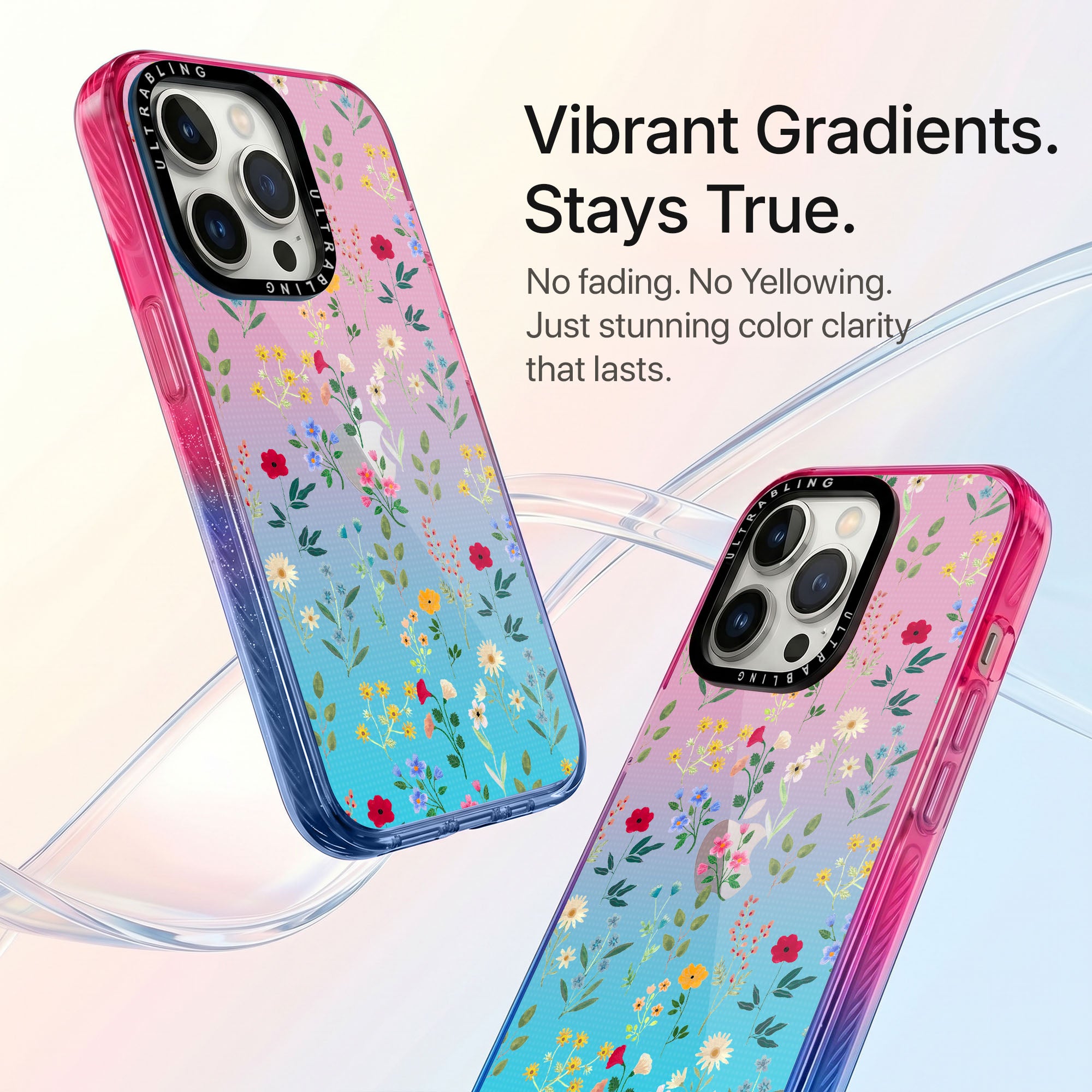 Petite Garden Ultrabling Aura iPhone case side profile showing slim design