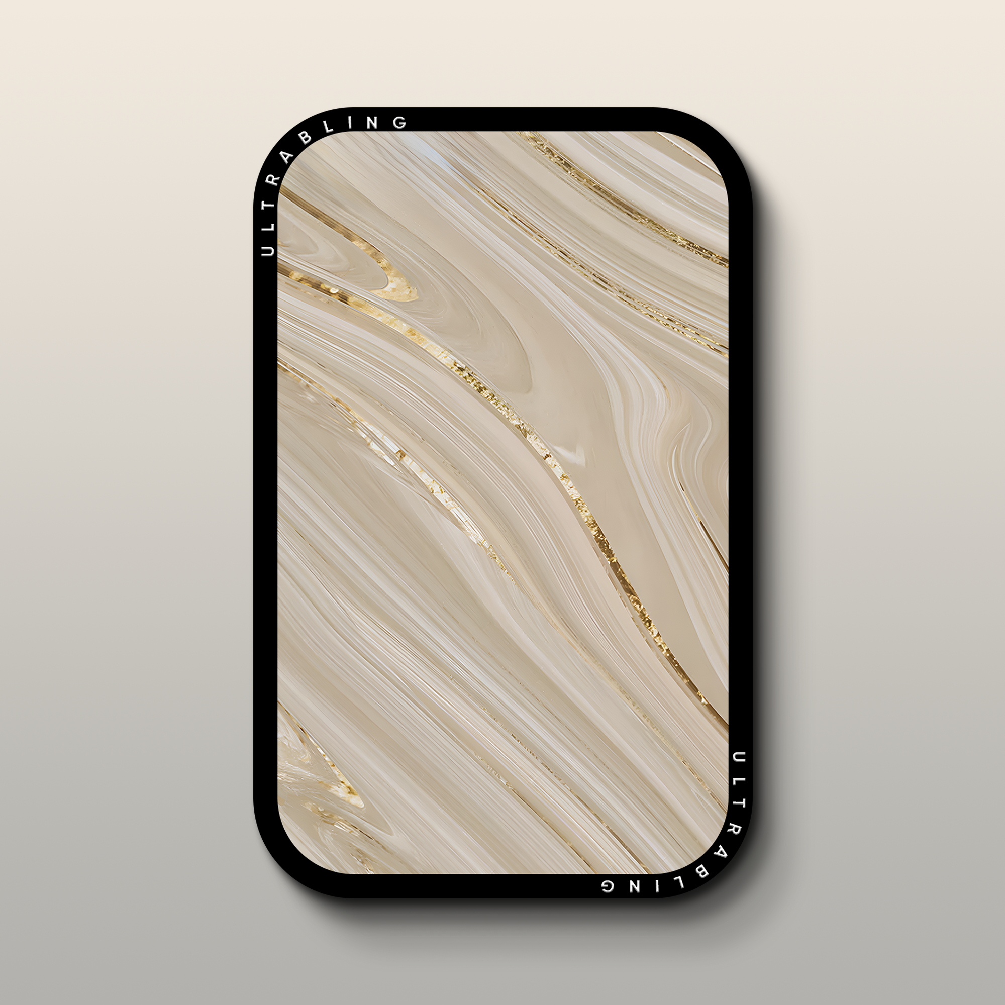 Champagne Marble MagSafe Wallet - Front View