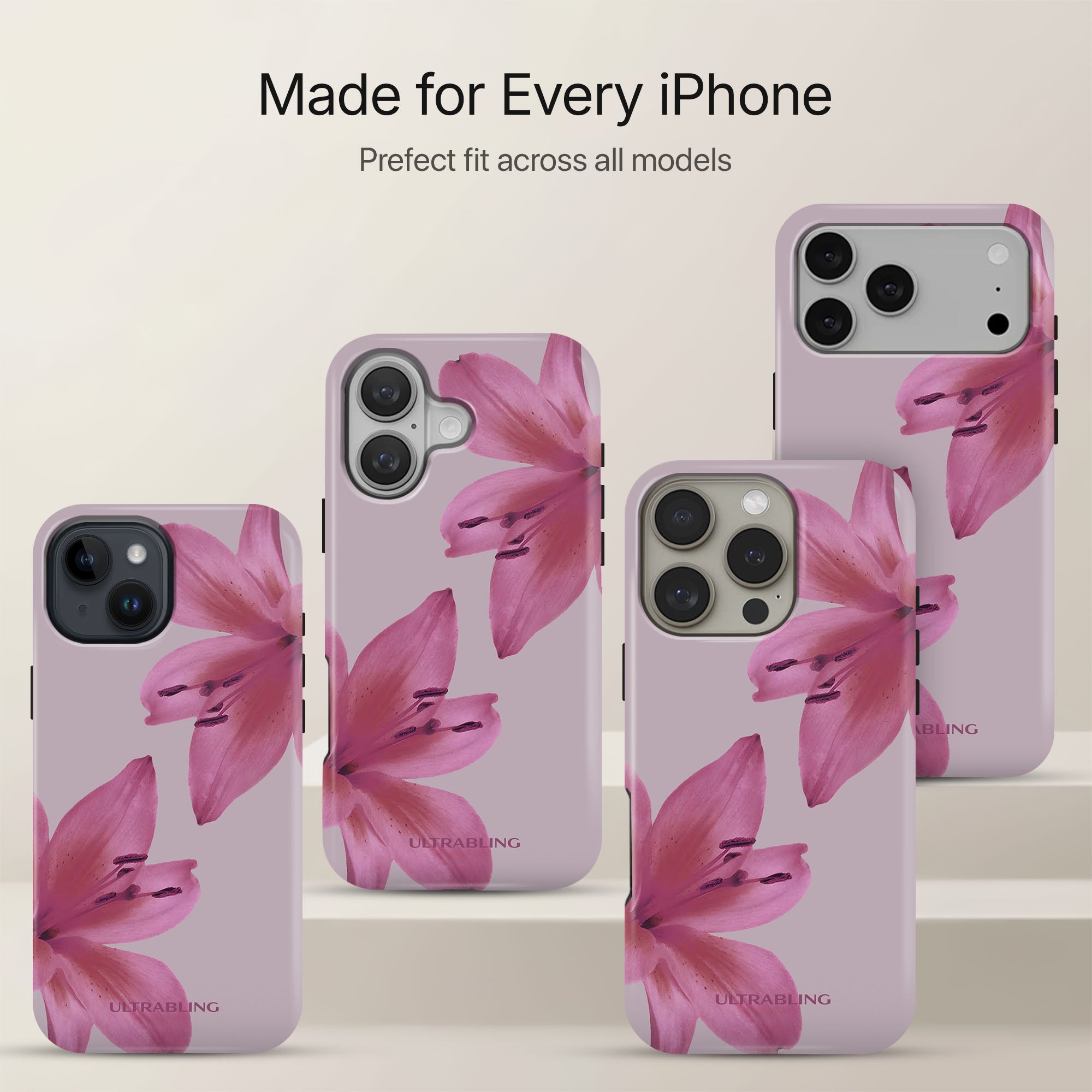 Blush Lily Ultrabling statement case collection mockup