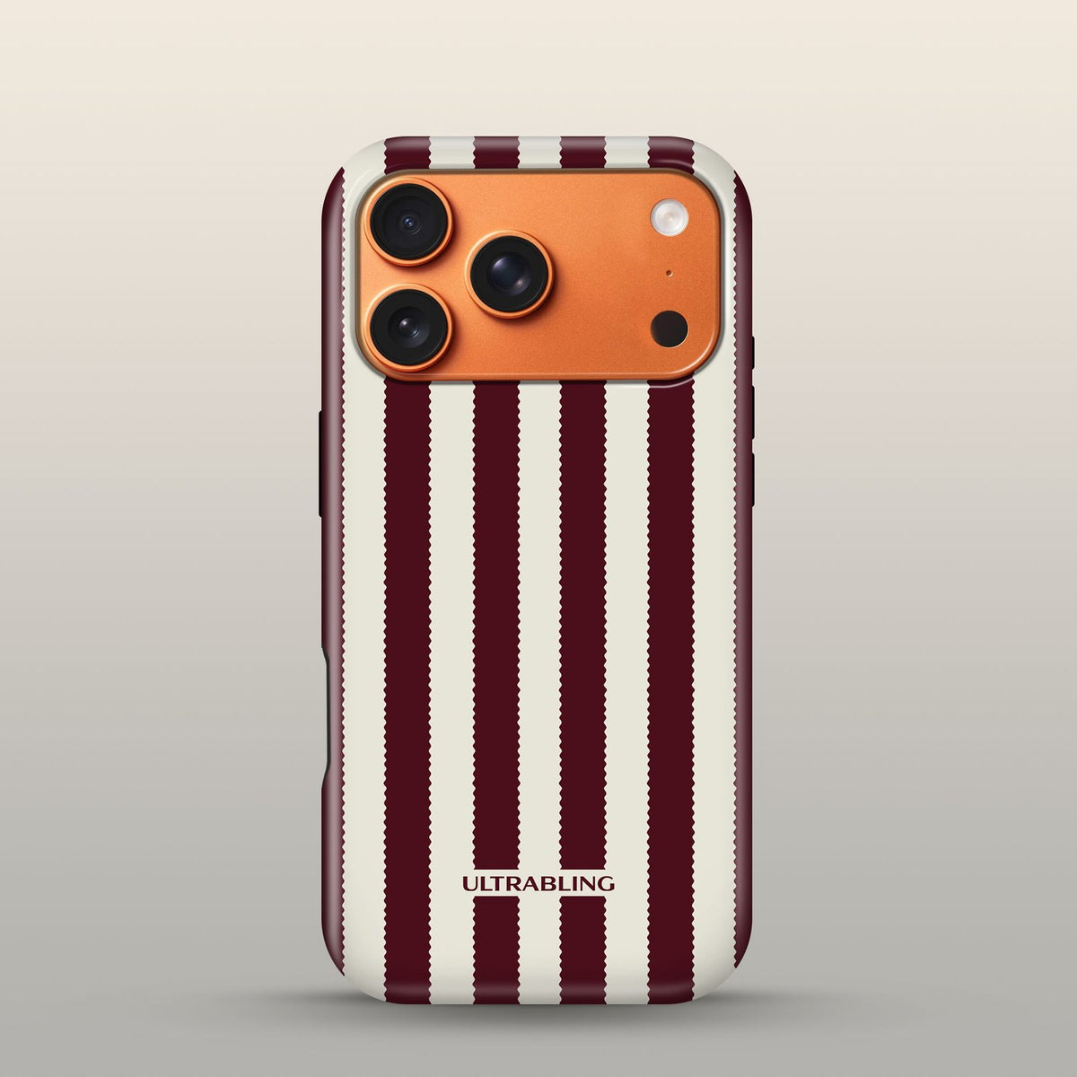 Bistro Stripe Eclipse Case on iPhone 17 Pro Cosmic Orange