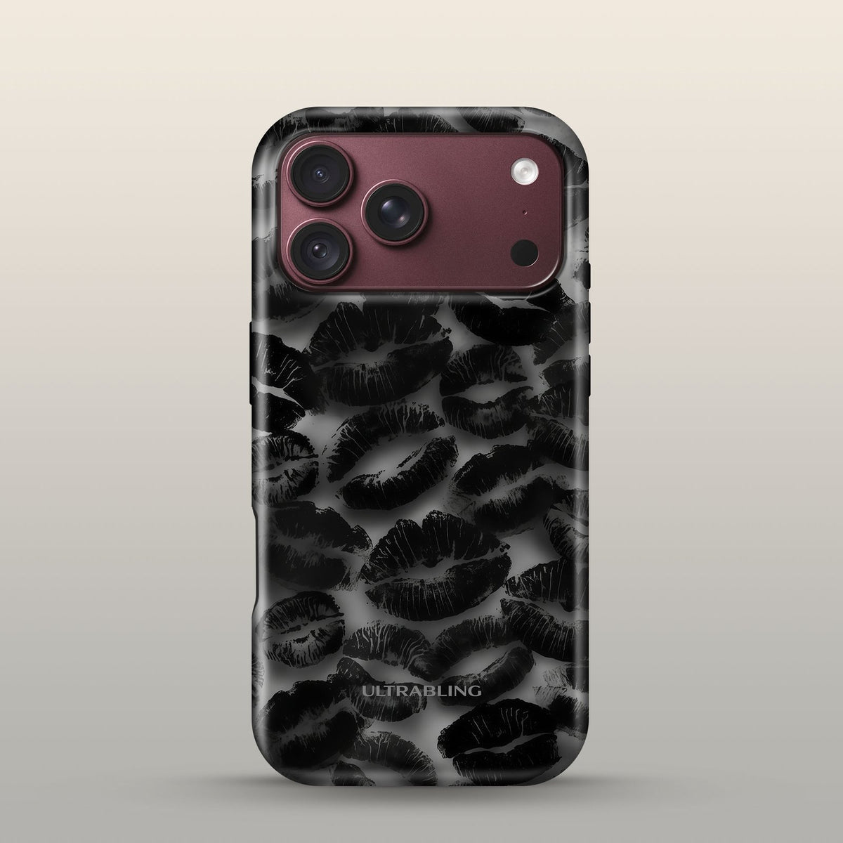 Blackout Kiss Eclipse Case on iPhone 18 Pro Burgundy
