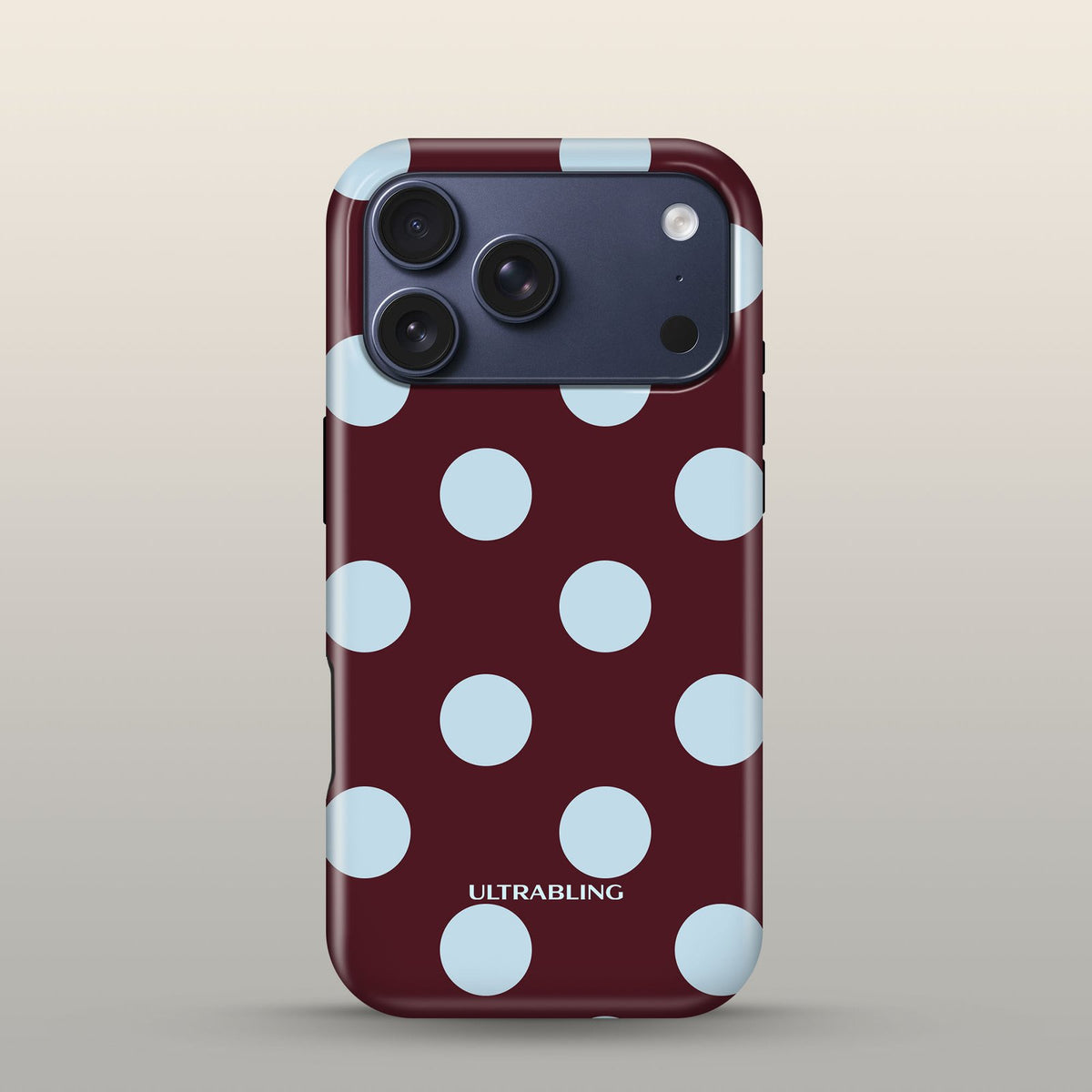 Claret Dot Eclipse Case on iPhone 17 Pro Deep Blue