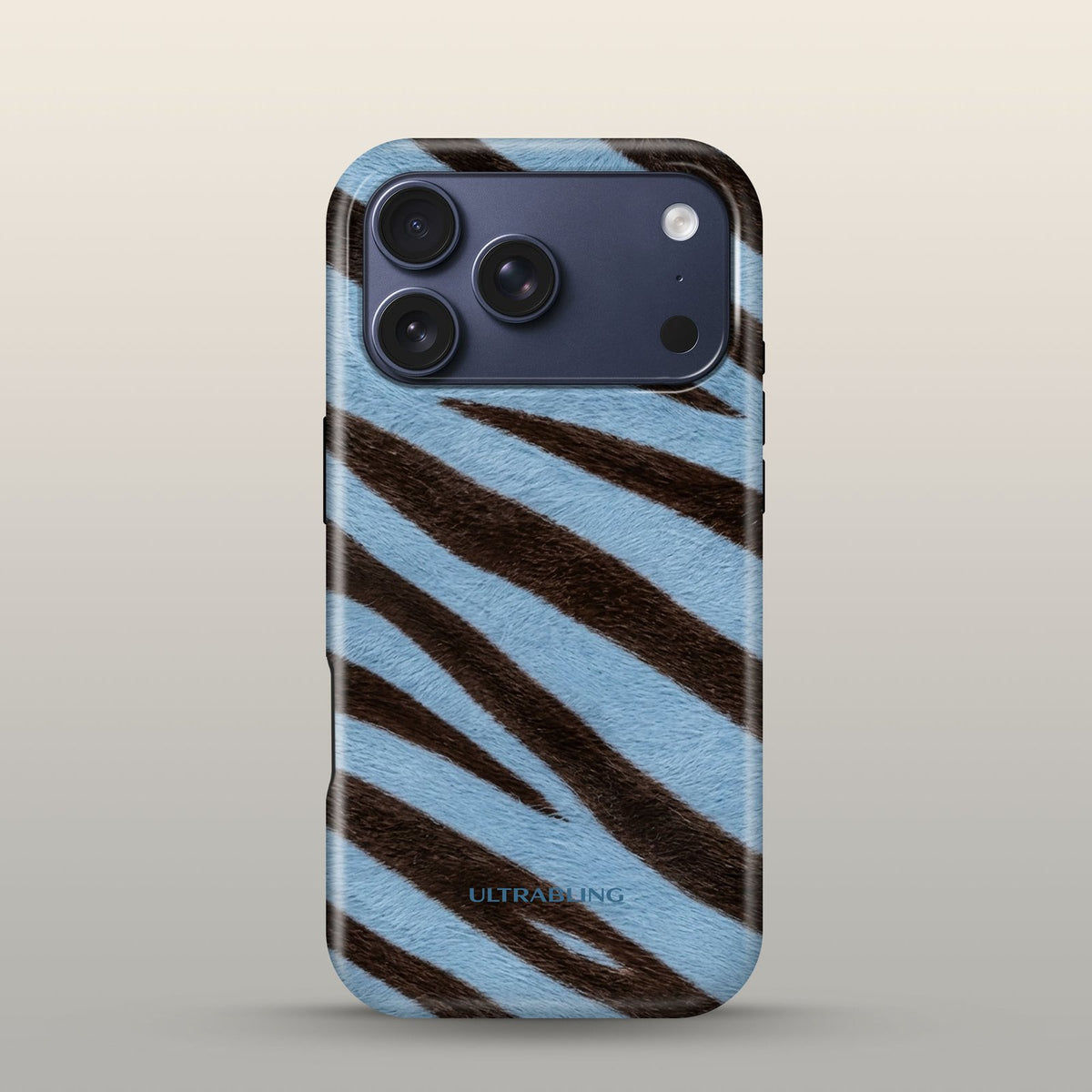 Denim Zebra Eclipse Case on iPhone 17 Pro Deep Blue