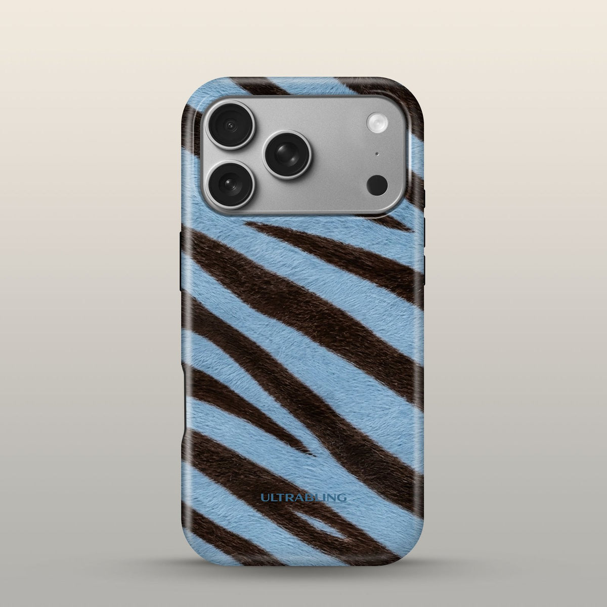 Denim Zebra Eclipse Case on iPhone 17 Pro Silver