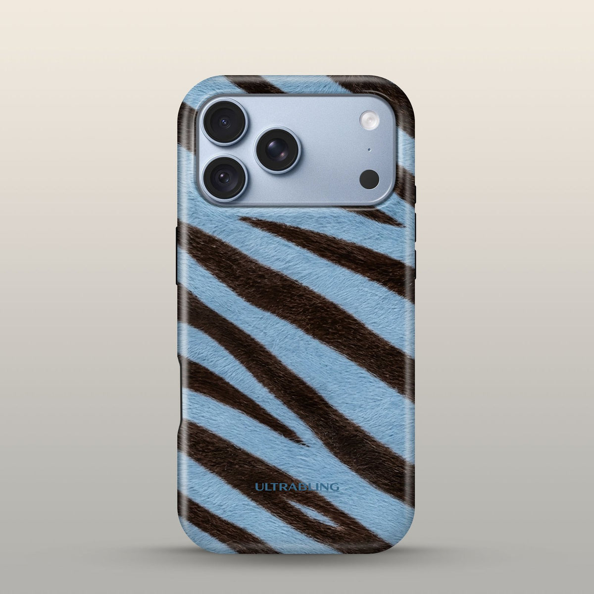 Denim Zebra Eclipse Case on iPhone 18 Pro Glacier