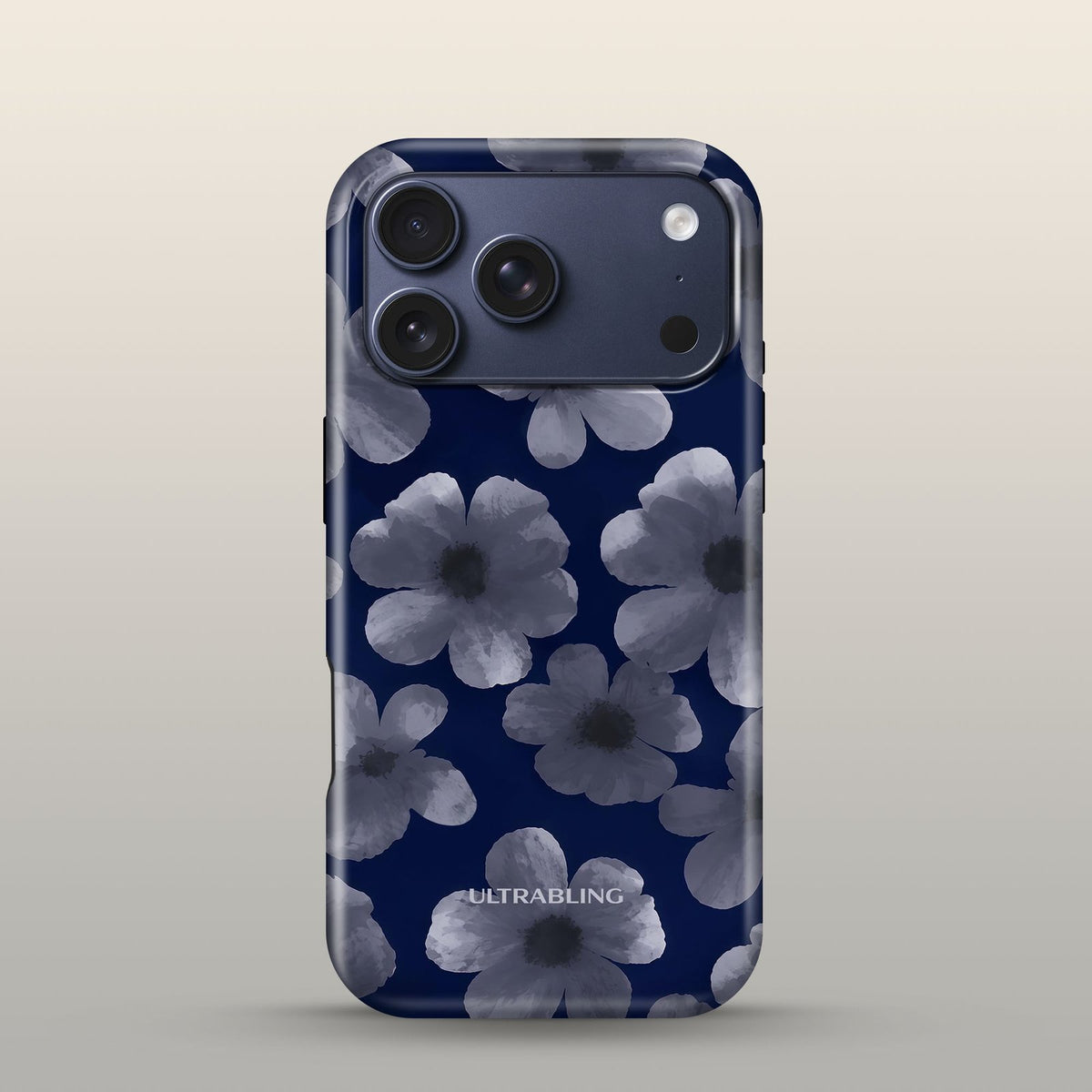 Dusk Garden Eclipse Case on iPhone 17 Pro Deep Blue