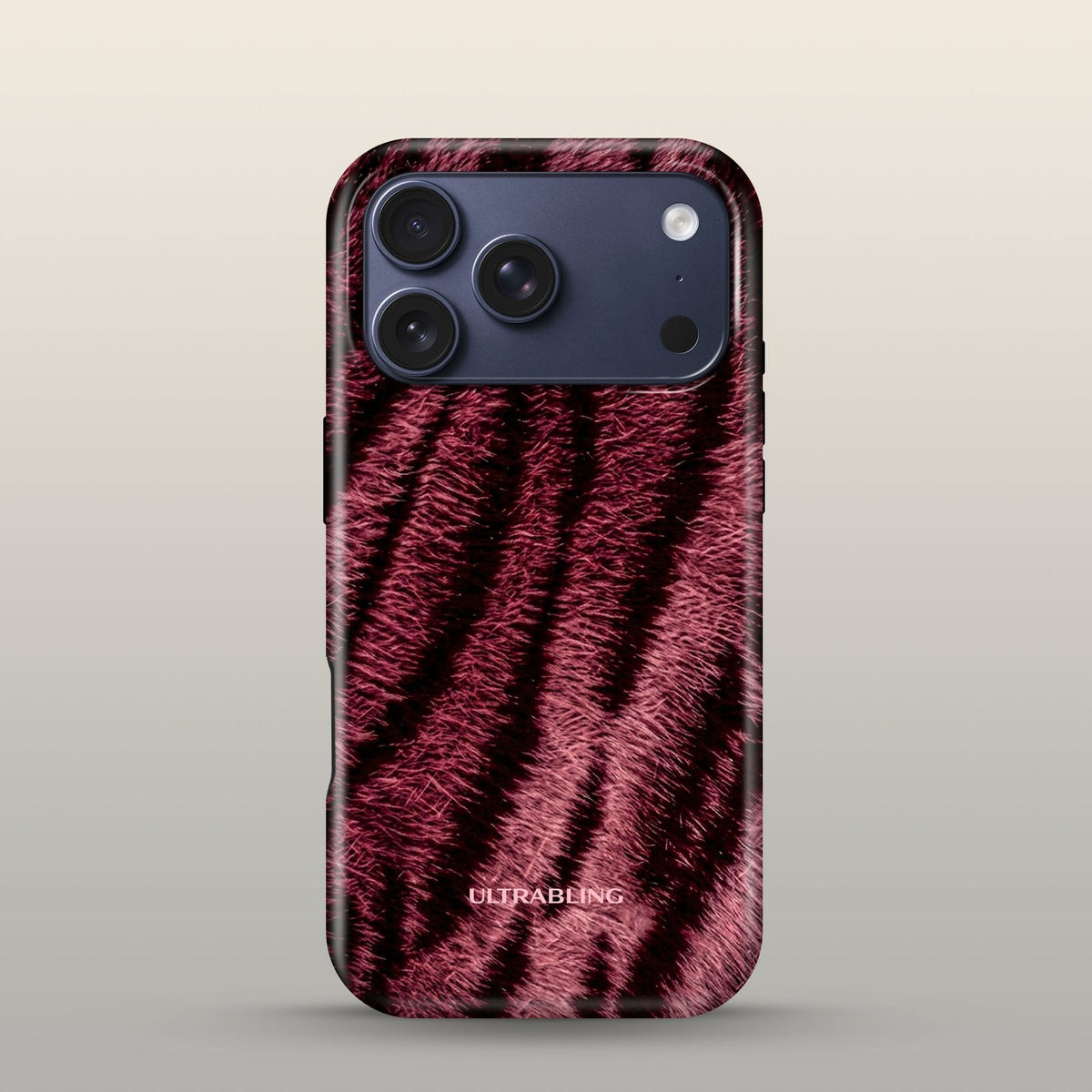 Garnet Fur Eclipse Case on iPhone 17 Pro Deep Blue