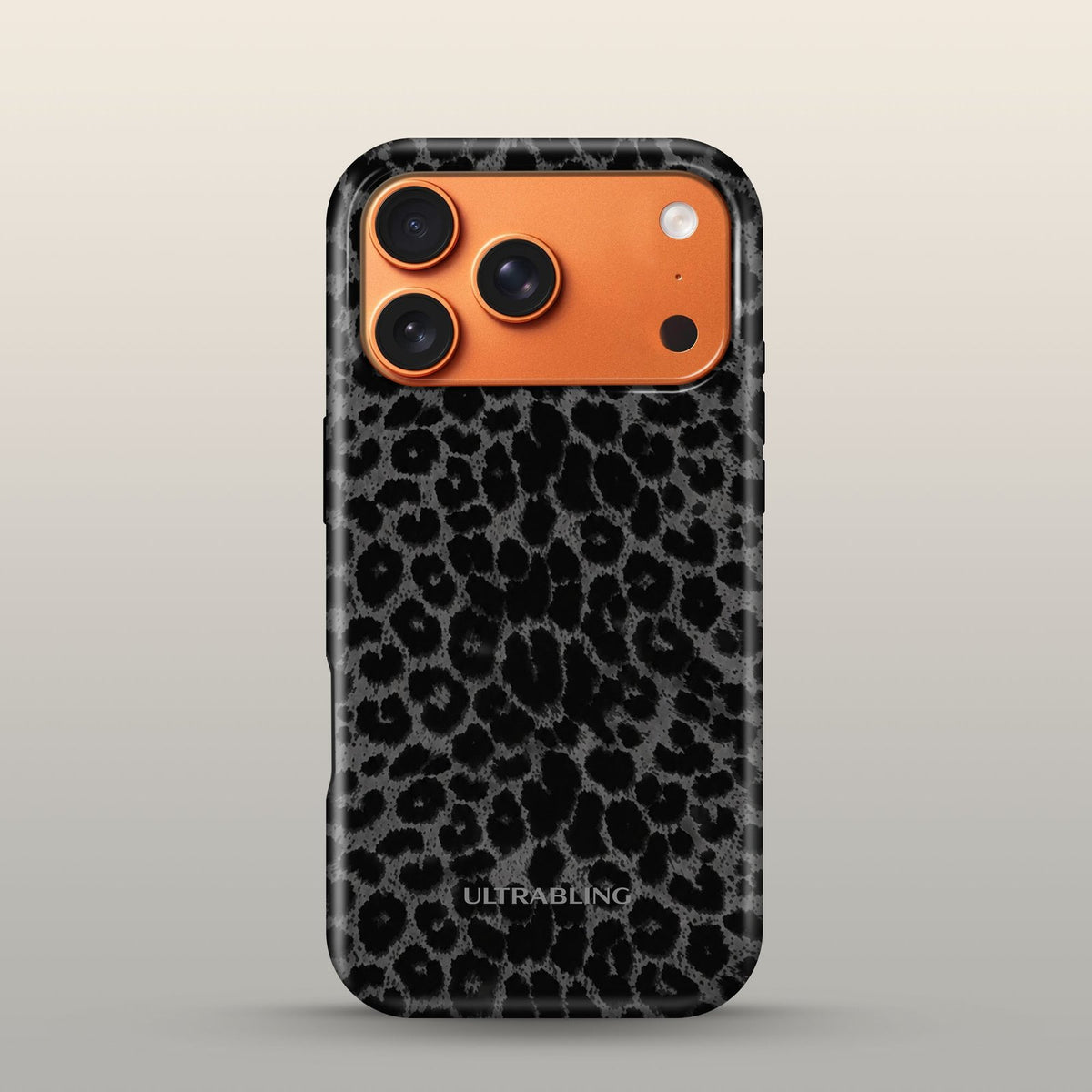 Jet Leopard Eclipse Case on iPhone 17 Pro Cosmic Orange