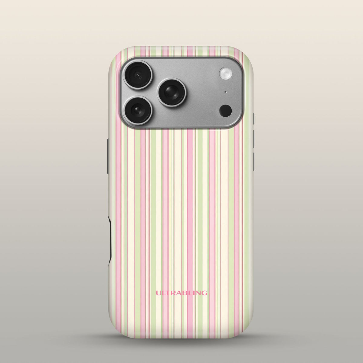 Macaron Stripe Eclipse Case on iPhone 17 Pro Silver