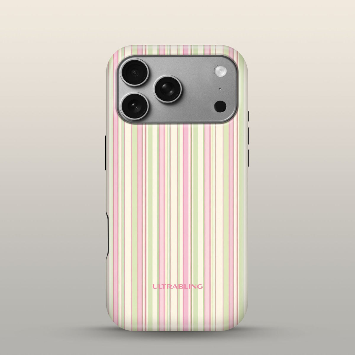 Macaron Stripe Eclipse Case on iPhone 18 Pro Silver