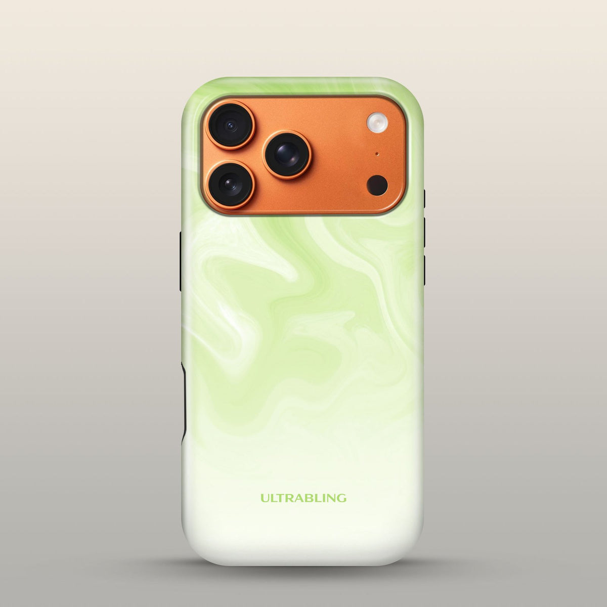 Mint Melt Eclipse Case on iPhone 17 Pro Cosmic Orange