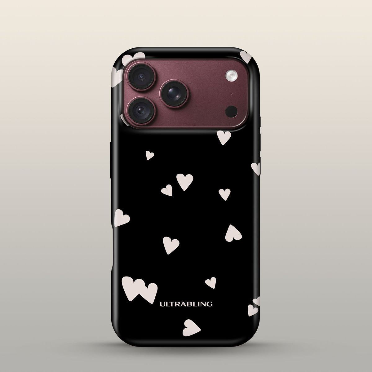 Paper Hearts Eclipse Case on iPhone 18 Pro Burgundy
