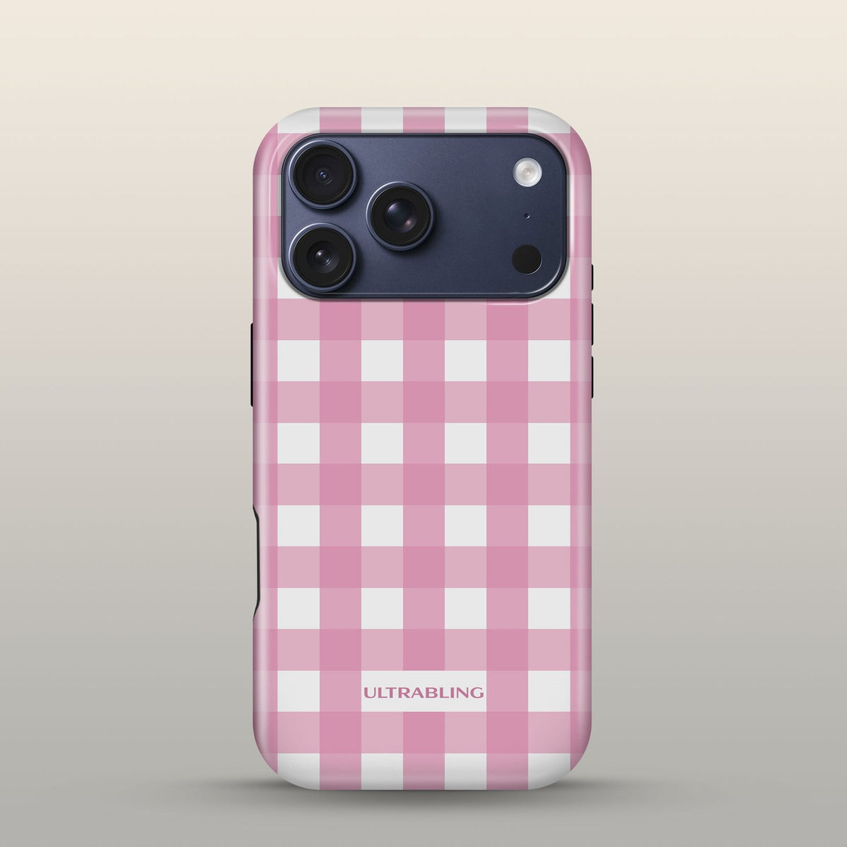 Strawberry Check Eclipse Case on iPhone 17 Pro Deep Blue
