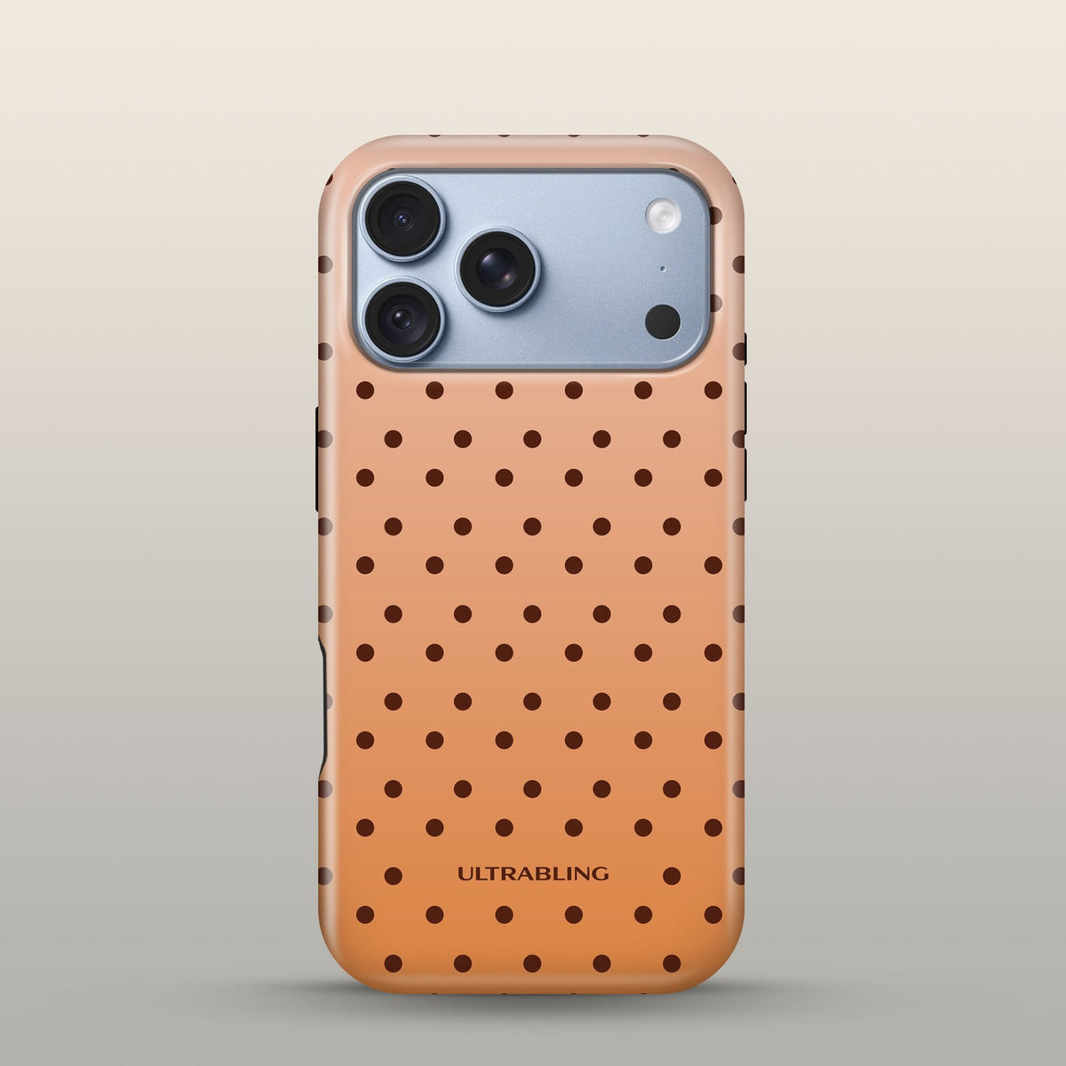 Toffee Dot Eclipse Case on iPhone 18 Pro Glacier