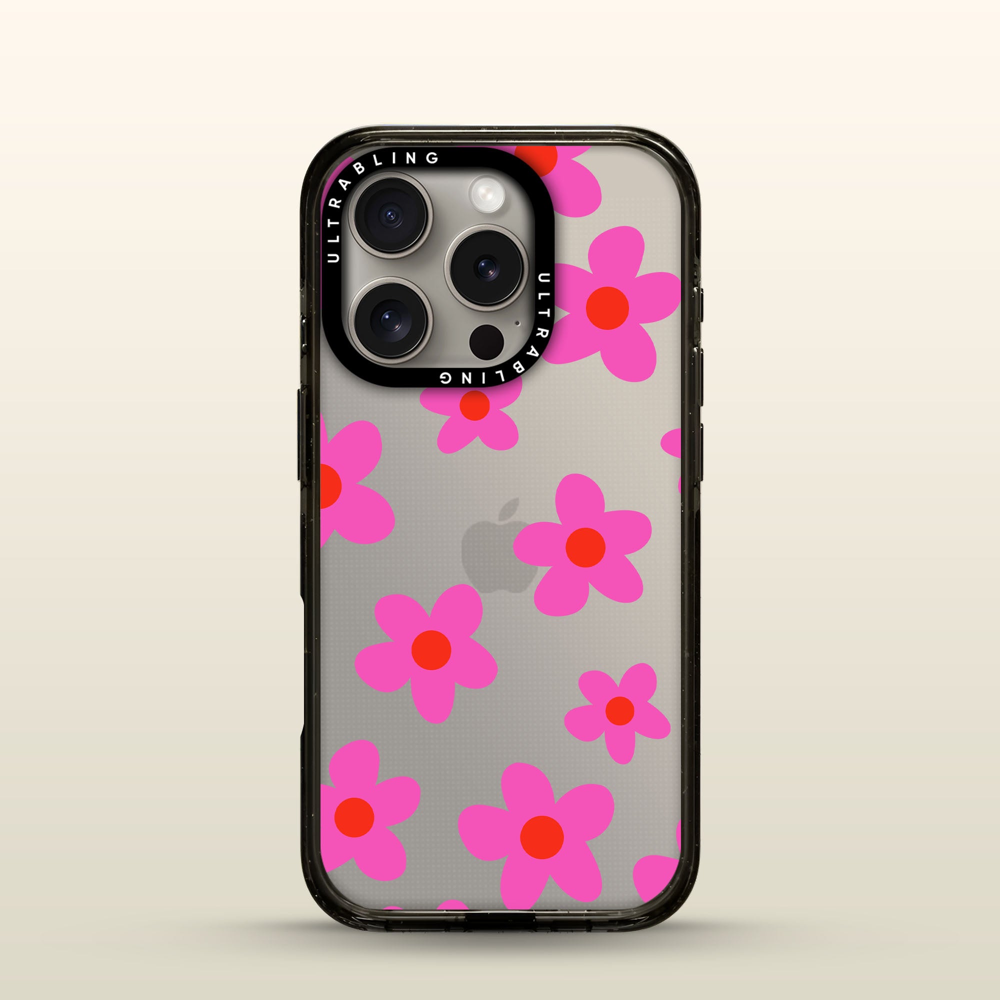 Pink Petal Ultrabling Aura iPhone case front view with MagSafe
