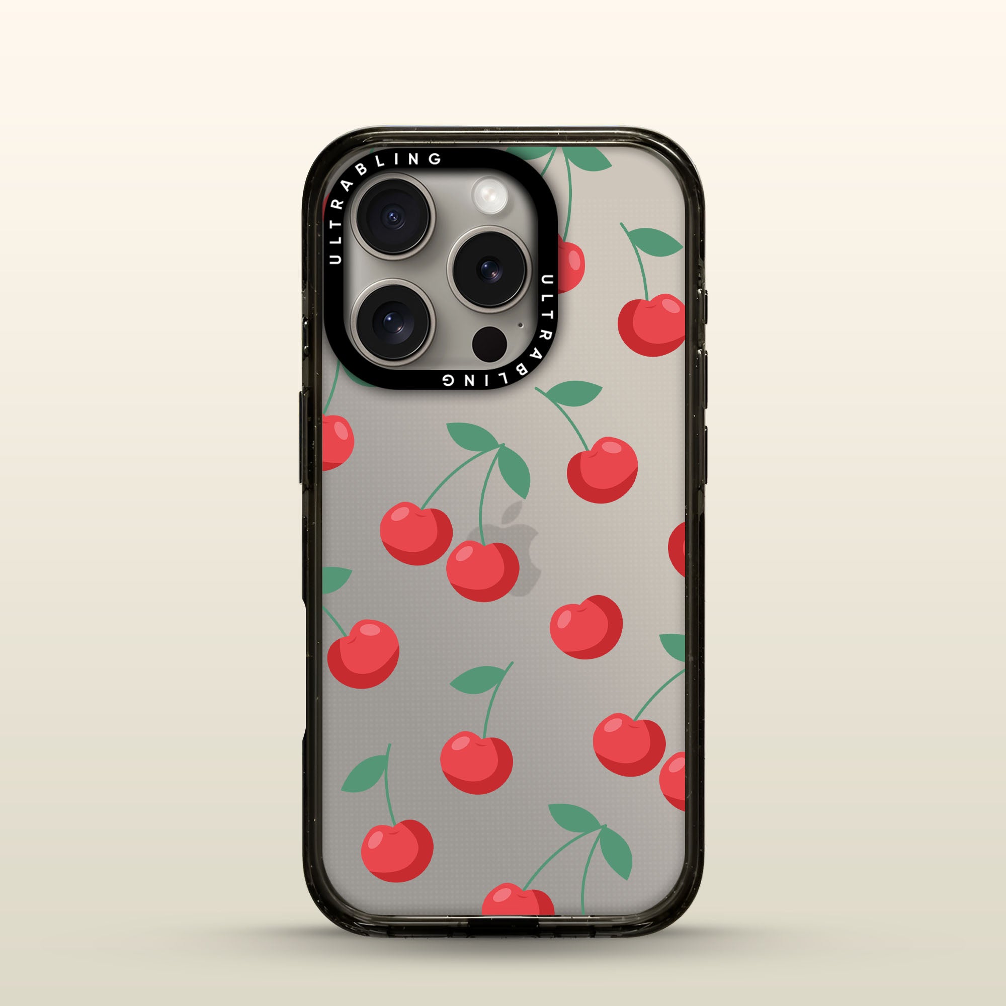 Cherry Kiss Ultrabling Aura iPhone case front view with MagSafe