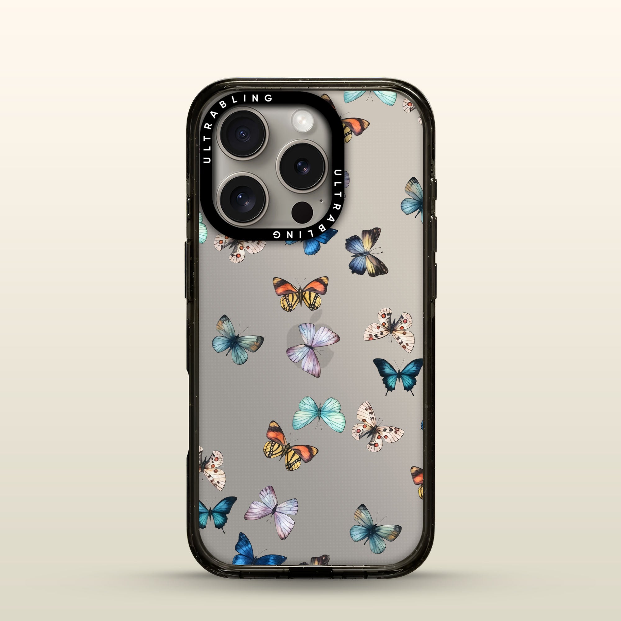 Butterfly Halo Ultrabling Aura iPhone case front view with MagSafe