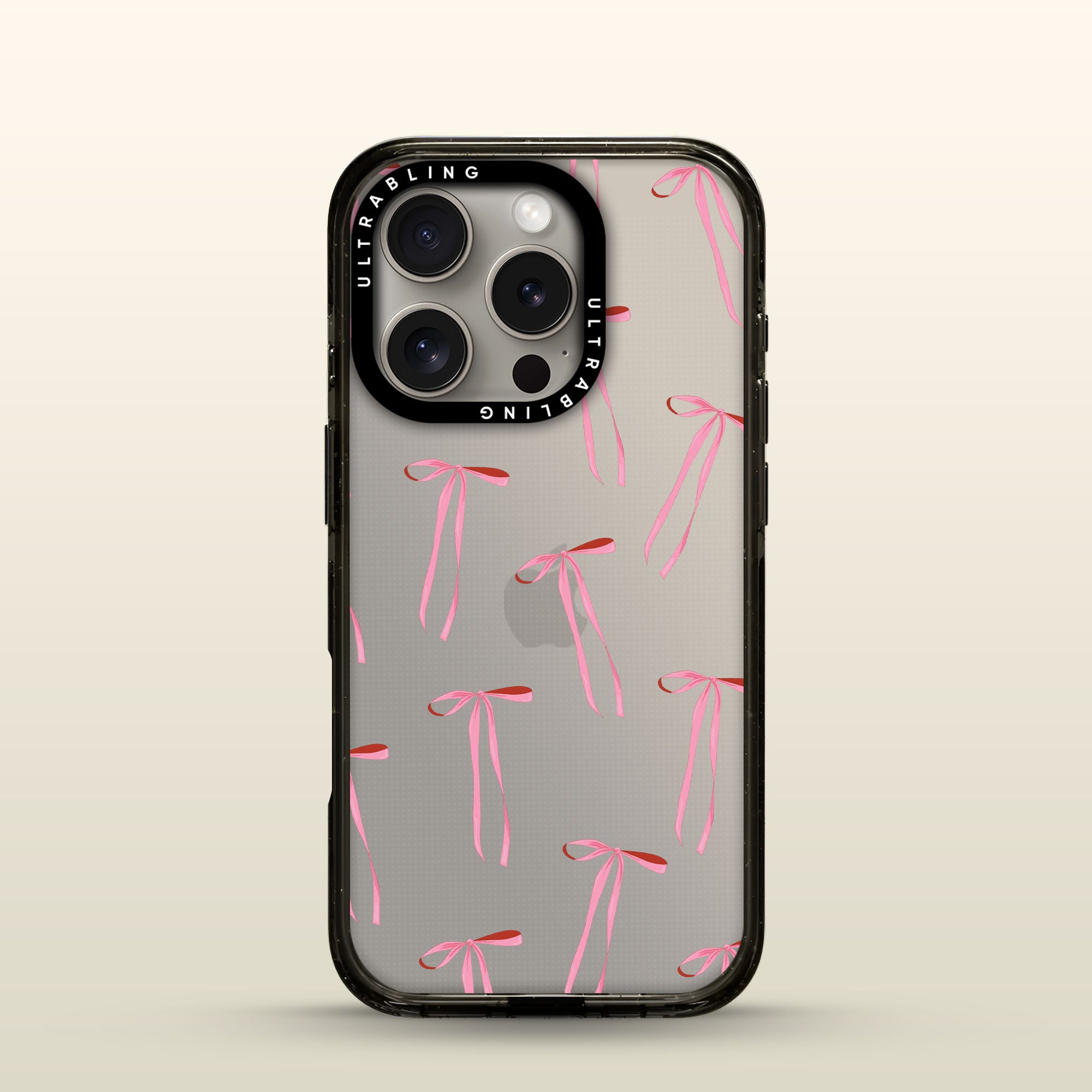 Ribbon Doodle Ultrabling Aura iPhone case front view with MagSafe
