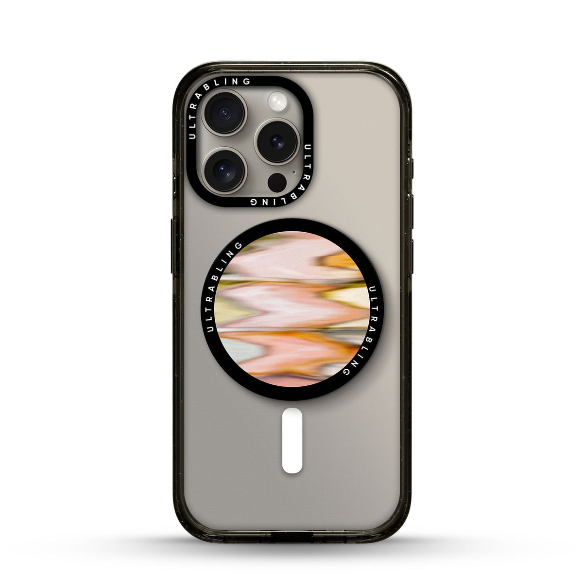 Peach Ripple Ultrabling MagSafe Phone Grip - Front View