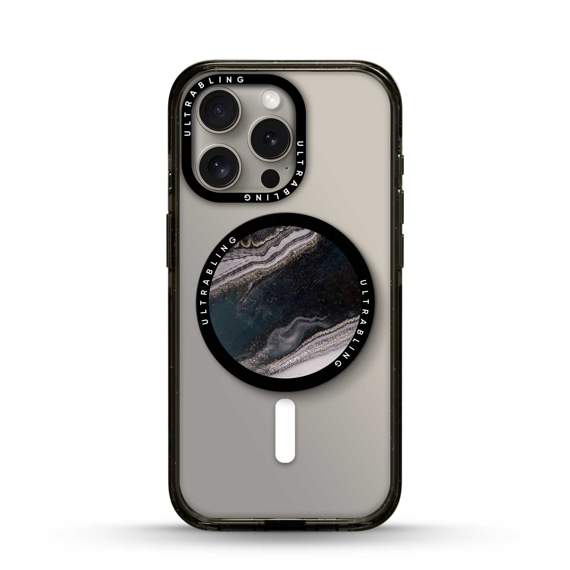 Obsidian Marble Ultrabling MagSafe Phone Grip - Front View