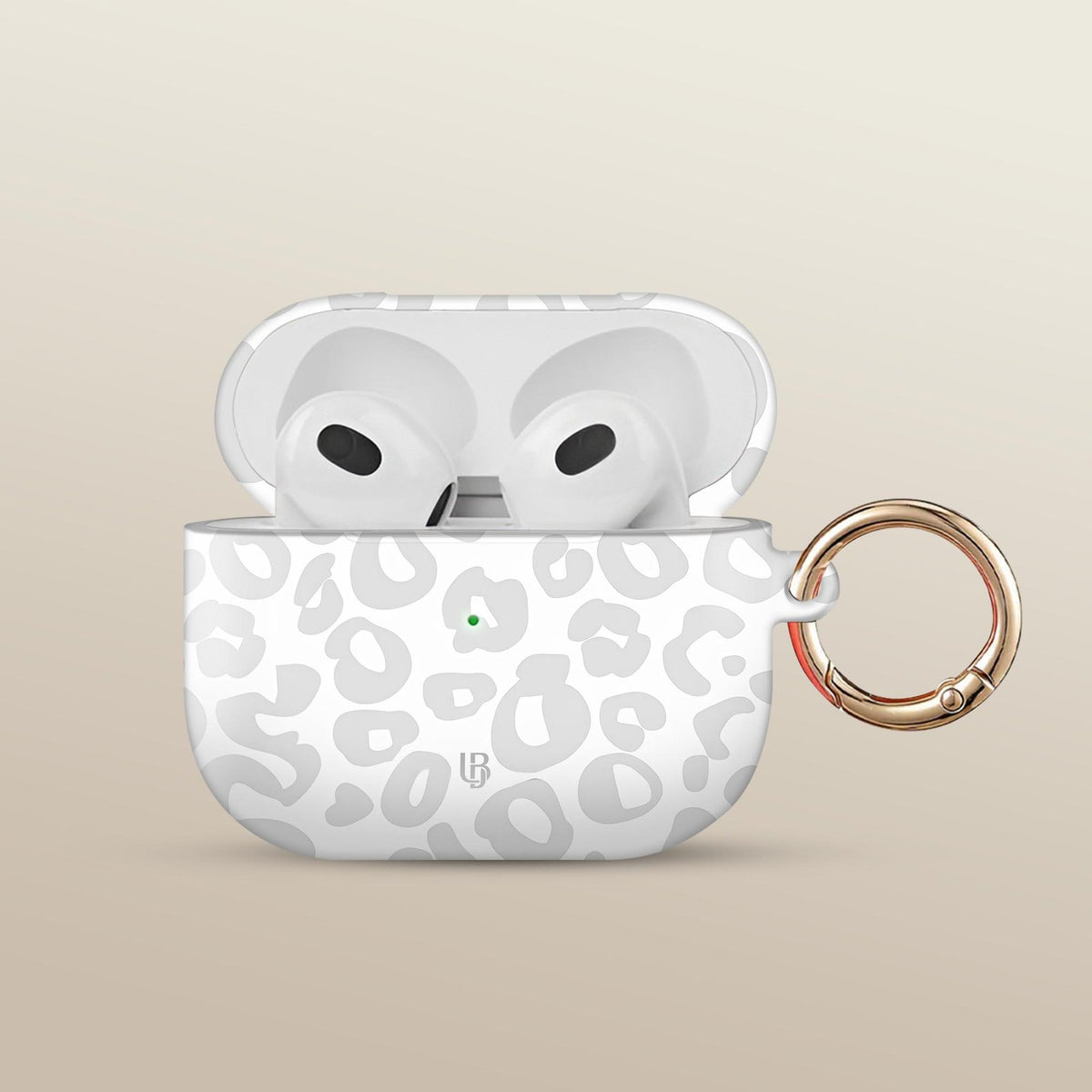Ivory Leopard Ultrabling AirPods case front view