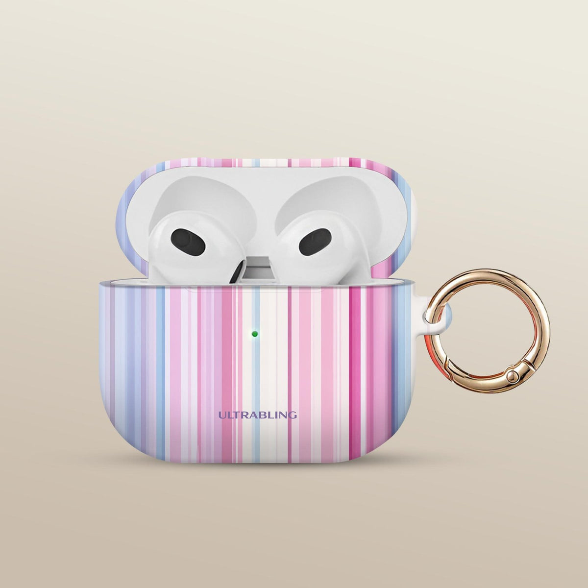 Pastel Stripe Ultrabling AirPods case front view