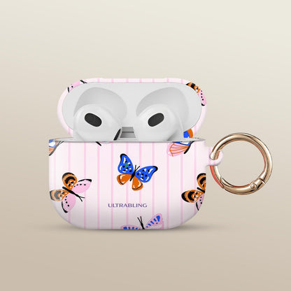 Butterfly Stripe Ultrabling AirPods case front view