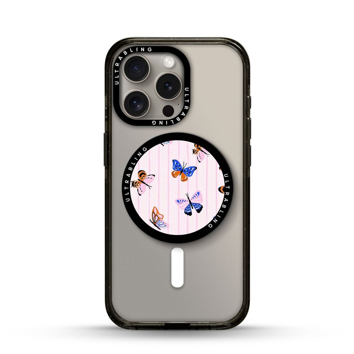 Butterfly Stripe Ultrabling MagSafe Phone Grip - Front View