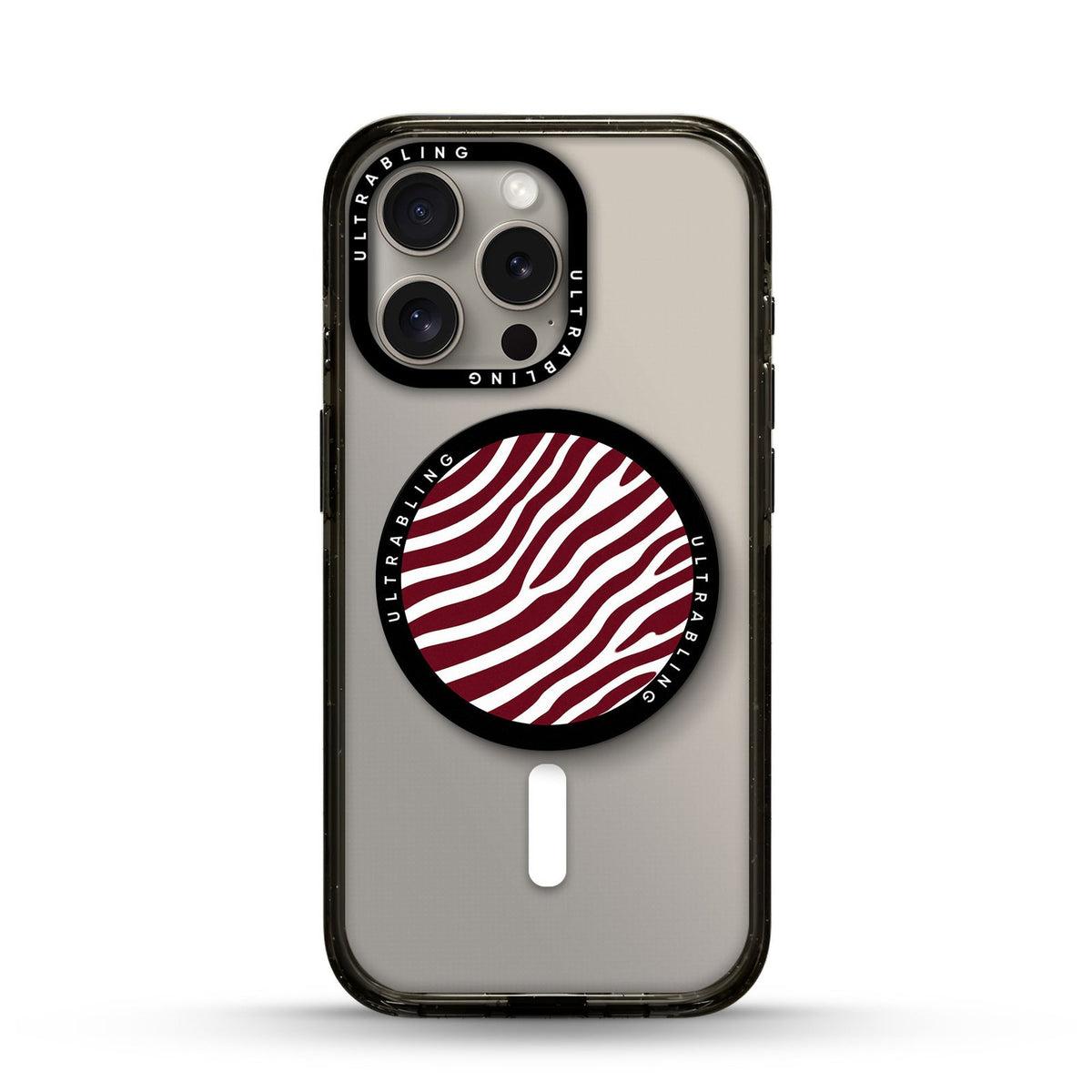 Wine Zebra Ultrabling MagSafe Phone Grip - Front View