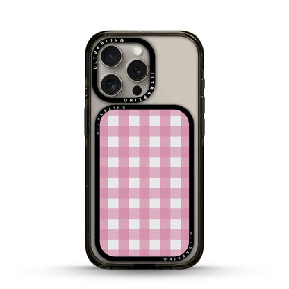 Strawberry Check MagSafe Wallet - Front View